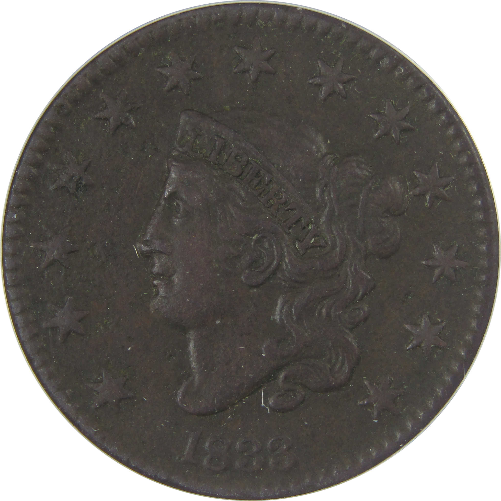 1833 Coronet Head Large Cent EF 40 Details ANACS Copper SKU:CPC1142