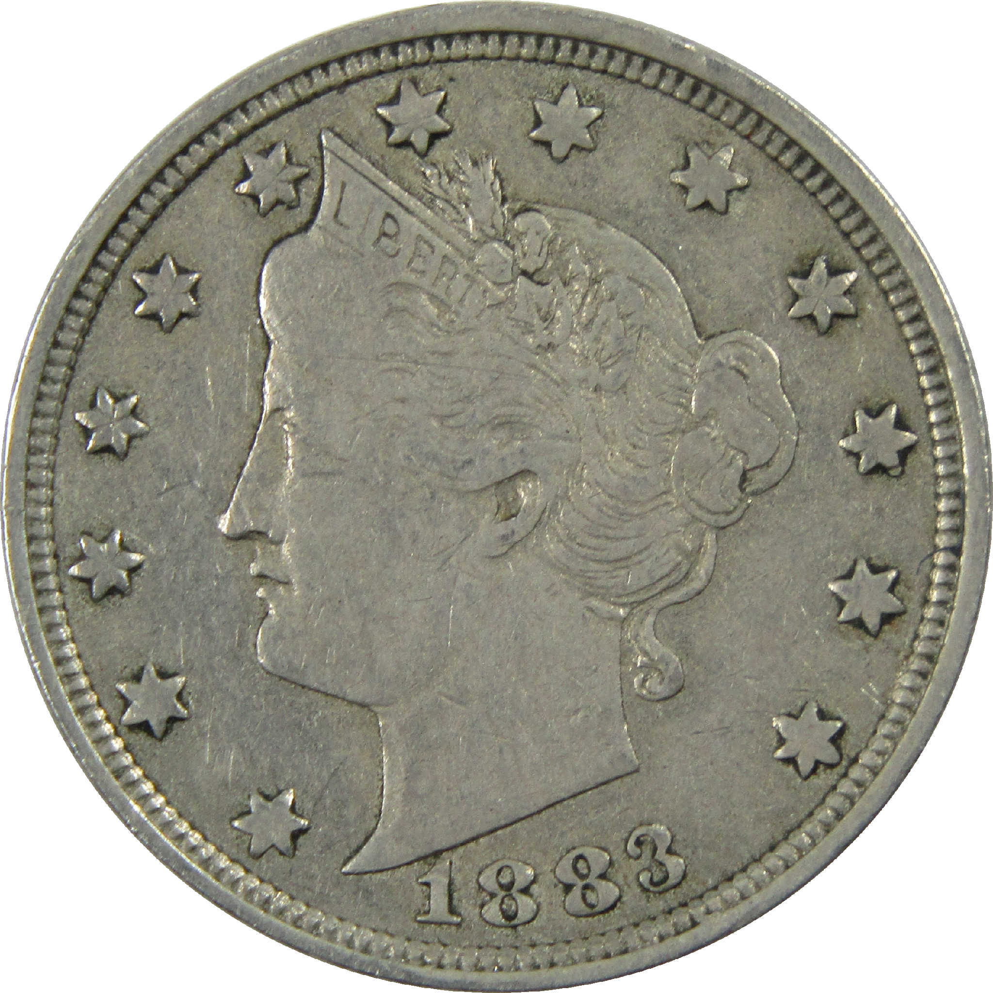 1883 No Cents Liberty Head V Nickel VF Very Fine 5c Coin SKU:I12164