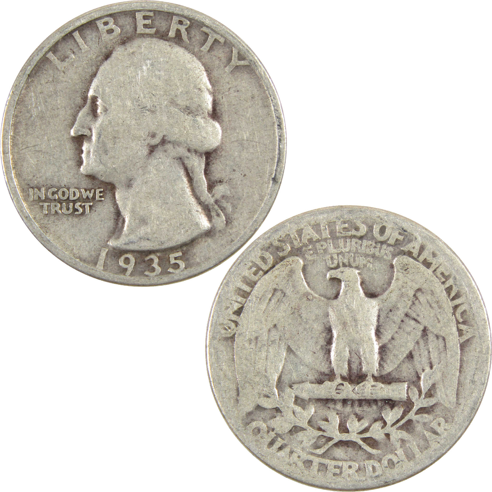 1935 Washington Quarter G Good Silver 25c Coin