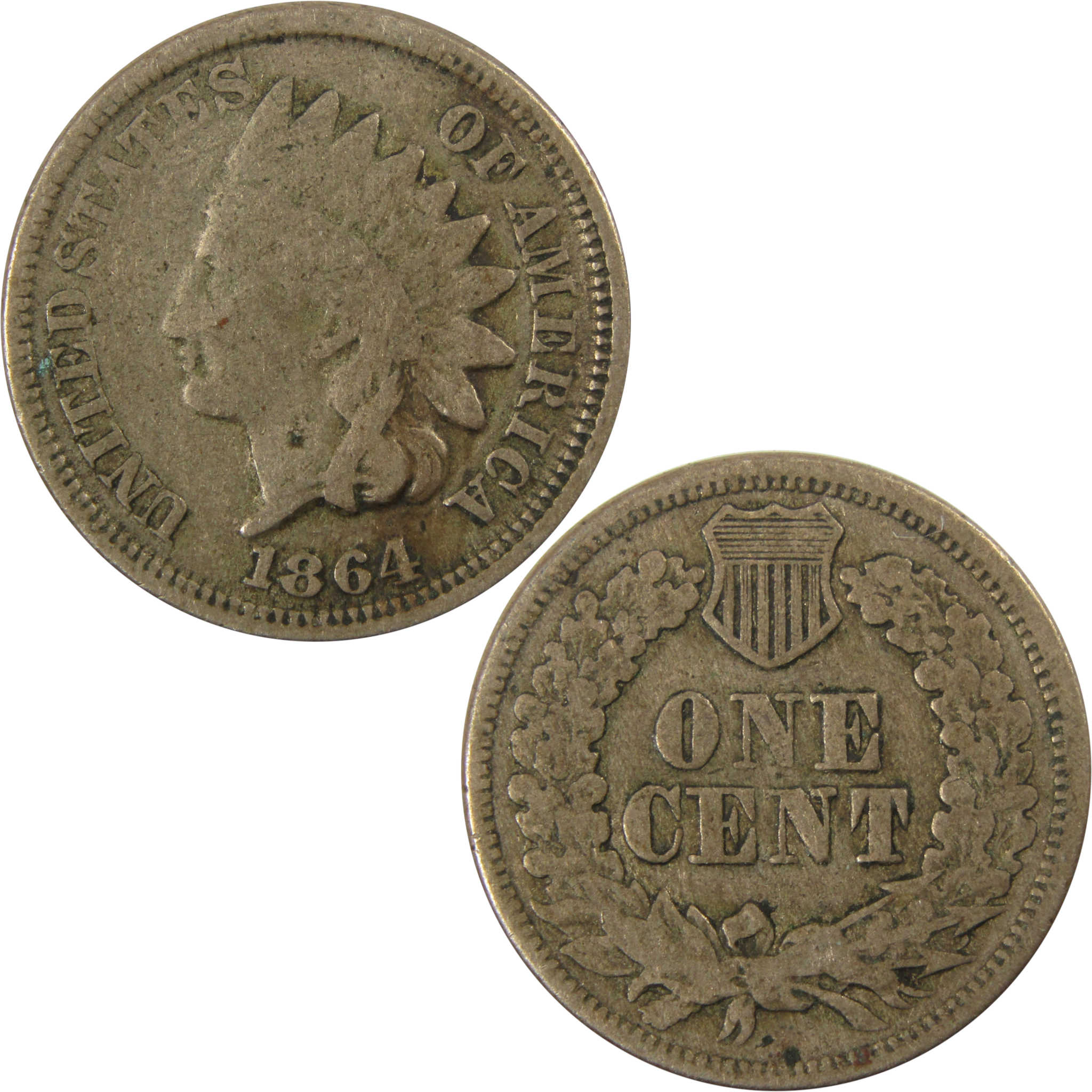 1864 Indian Head Copper-Nickel Cent G Good Details Penny SKU:CP1124