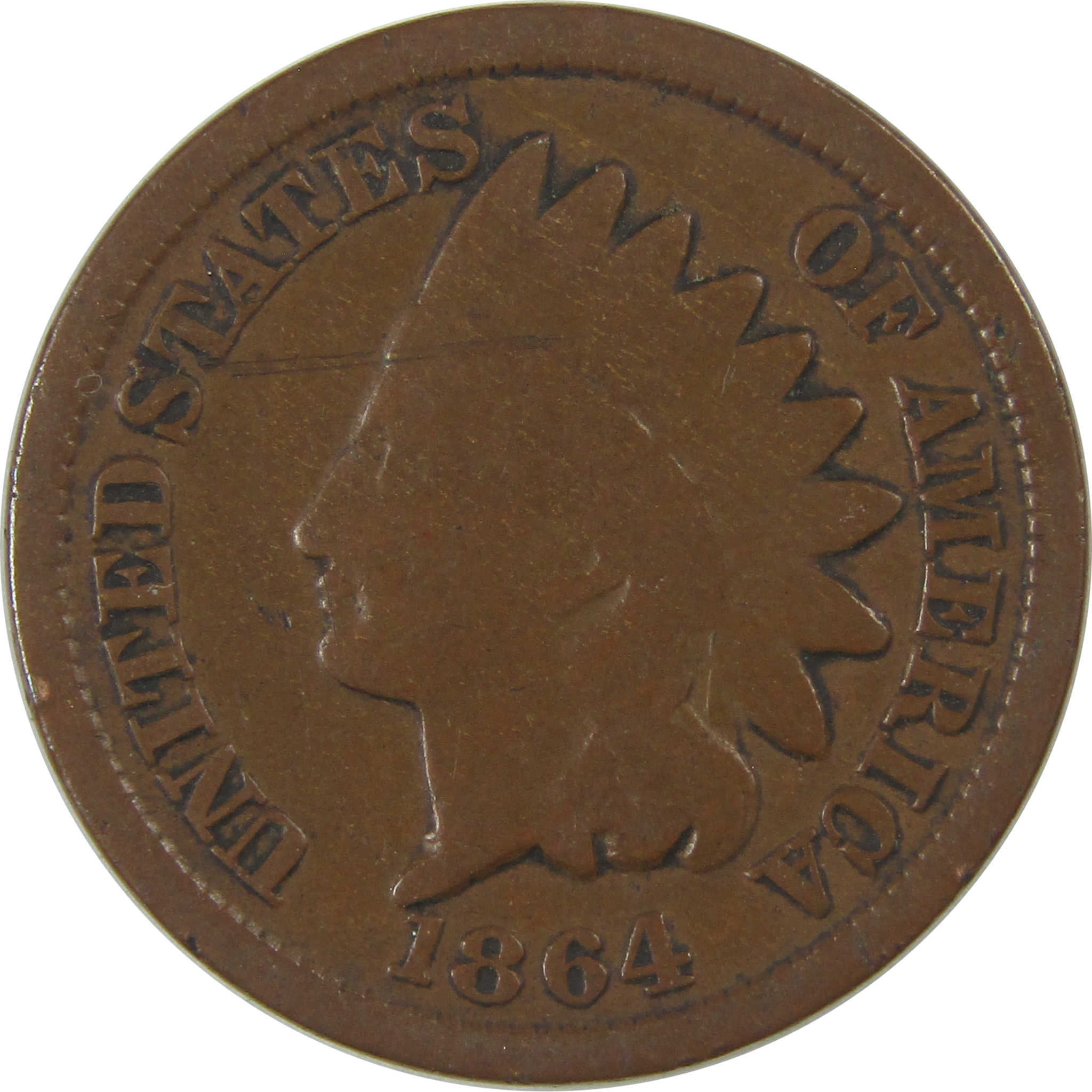 1864 Indian Head Cent G Good Bronze Penny 1c Coin SKU:I23257