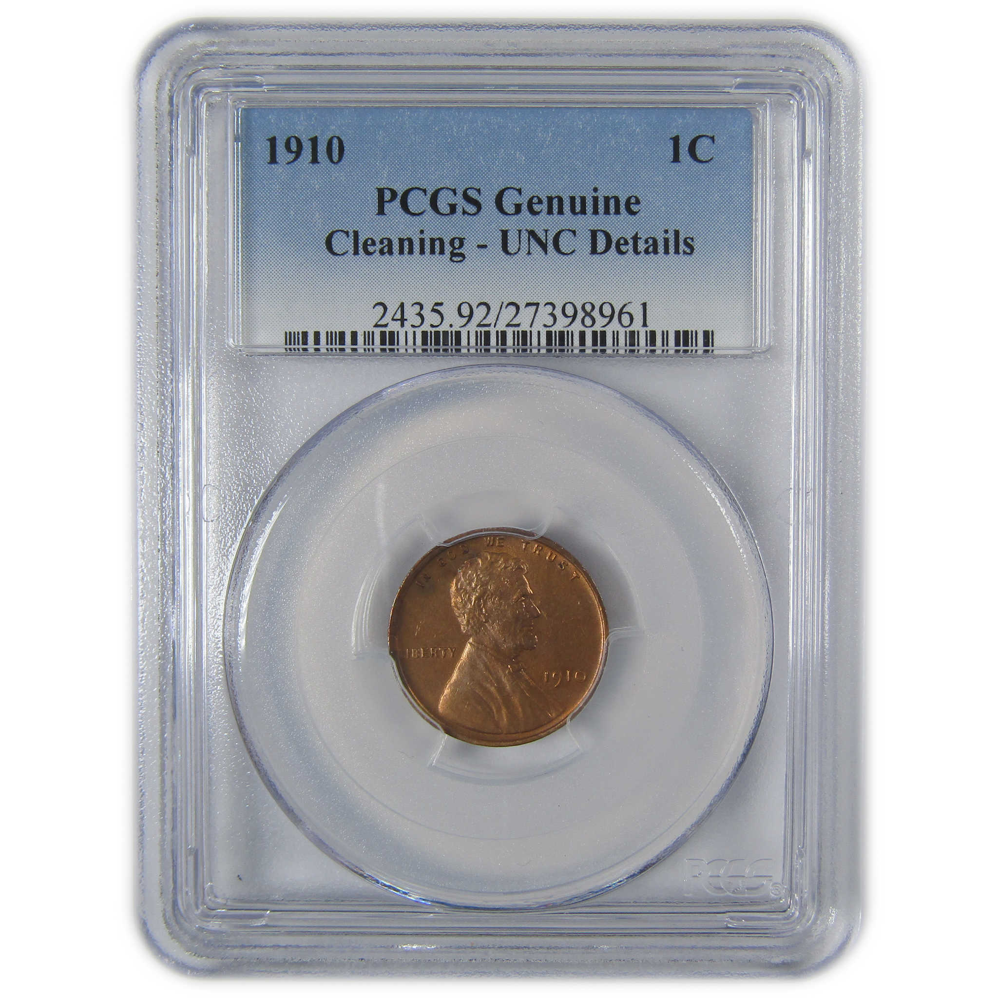 1910 Lincoln Wheat Cent Uncirculated Details PCGS Penny SKU:CP49