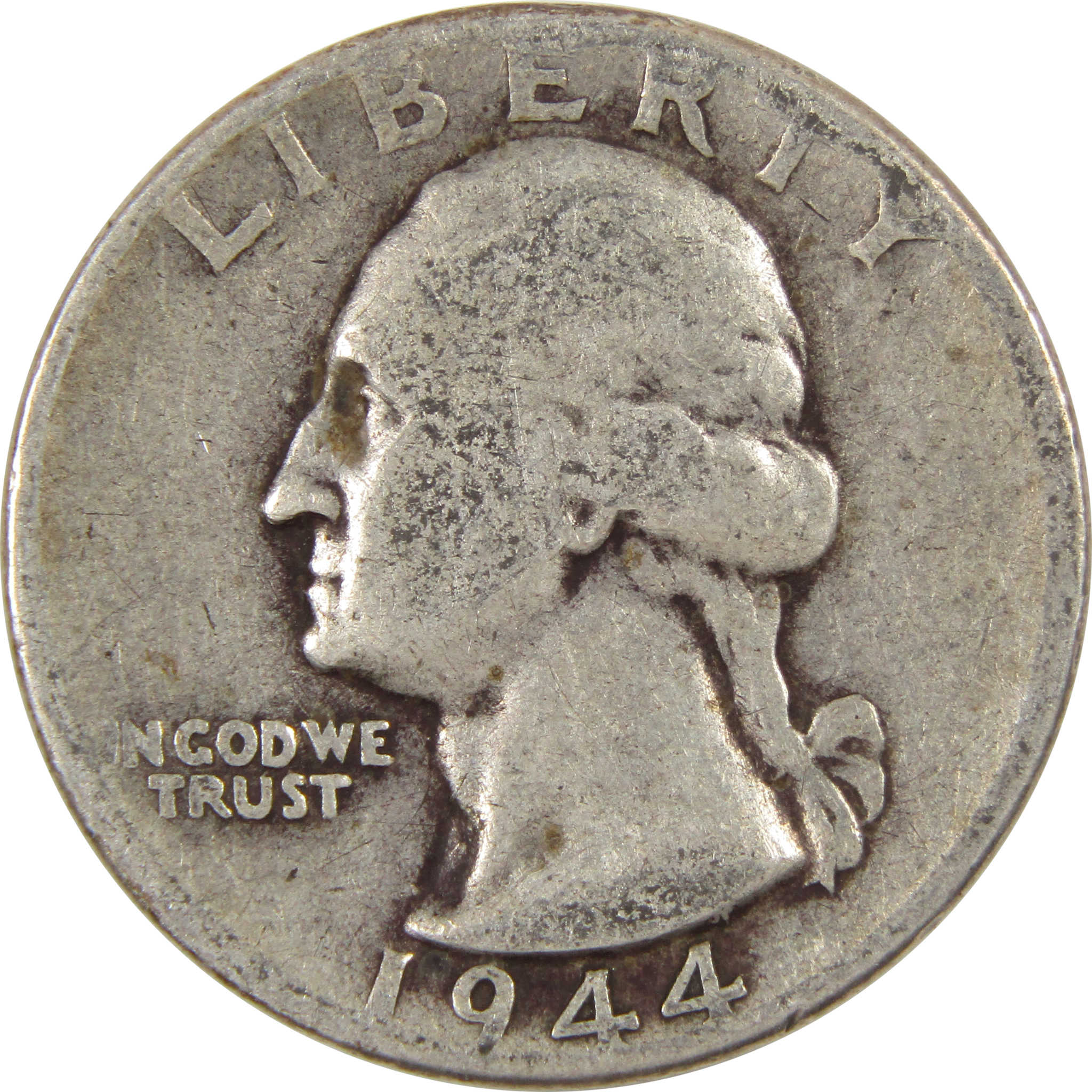 1944 Washington Quarter AG About Good 90% Silver 25c Coin
