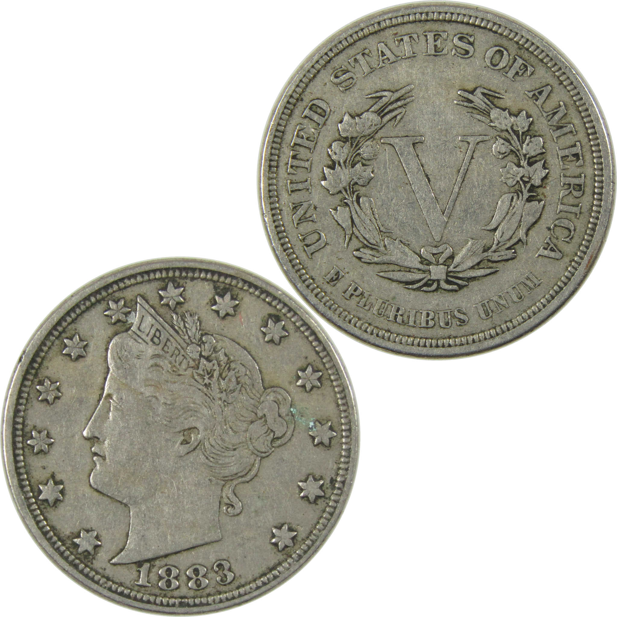1883 No Cents Liberty Head V Nickel VF Very Fine 5c Coin SKU:I27246