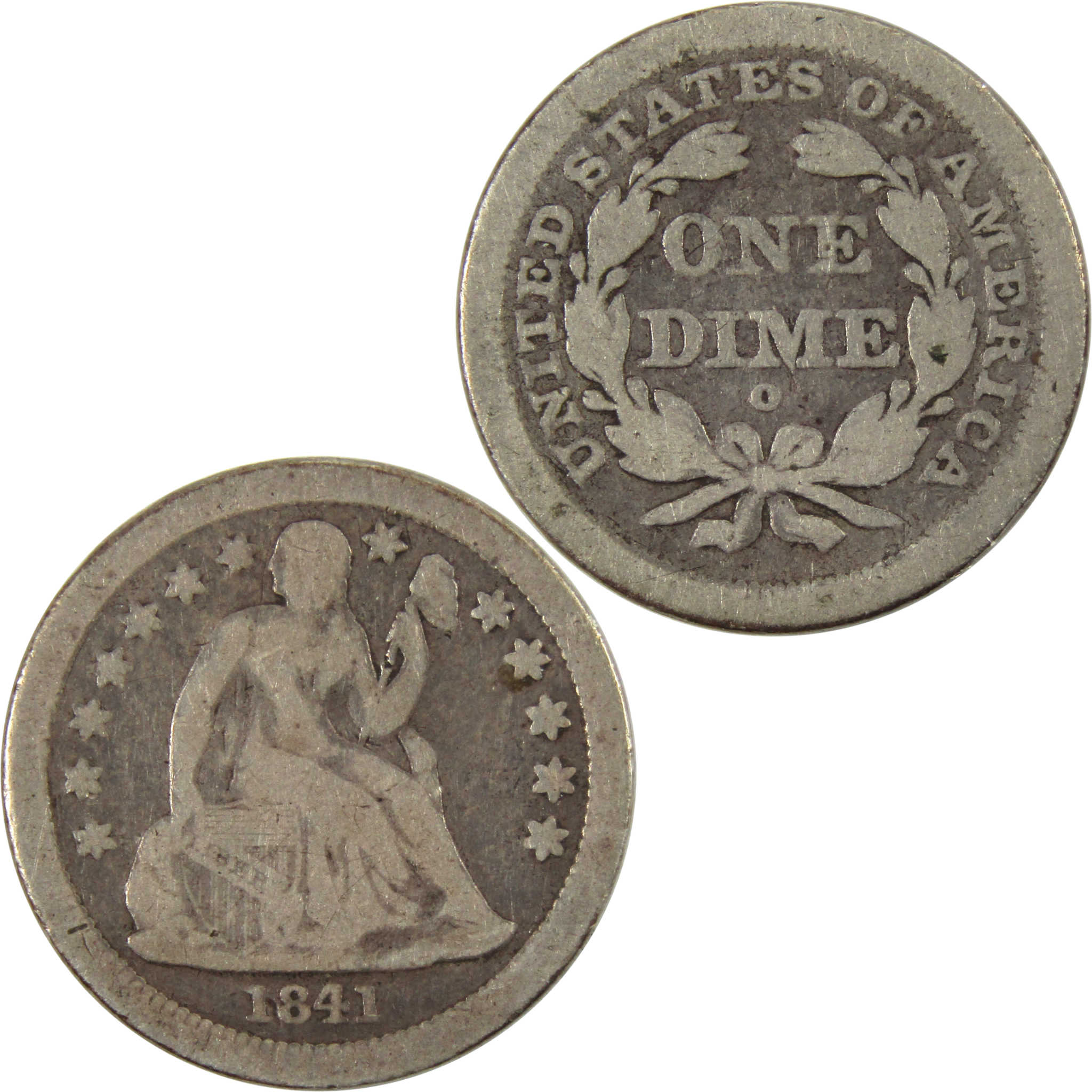 1841 O Seated Liberty Dime VG Very Good 90% Silver 10c Coin SKU:I10116