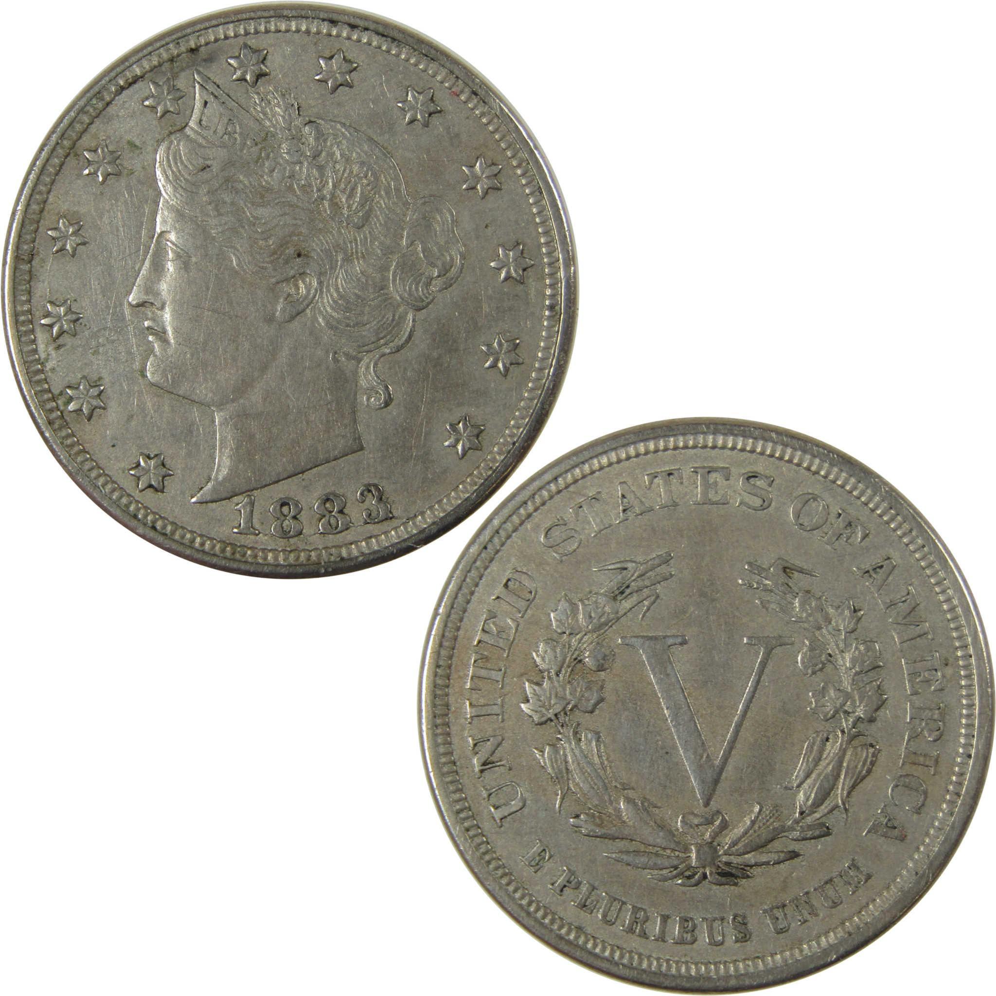1883 No Cents Liberty Head V Nickel XF EF Extremely Fine SKU:I26519