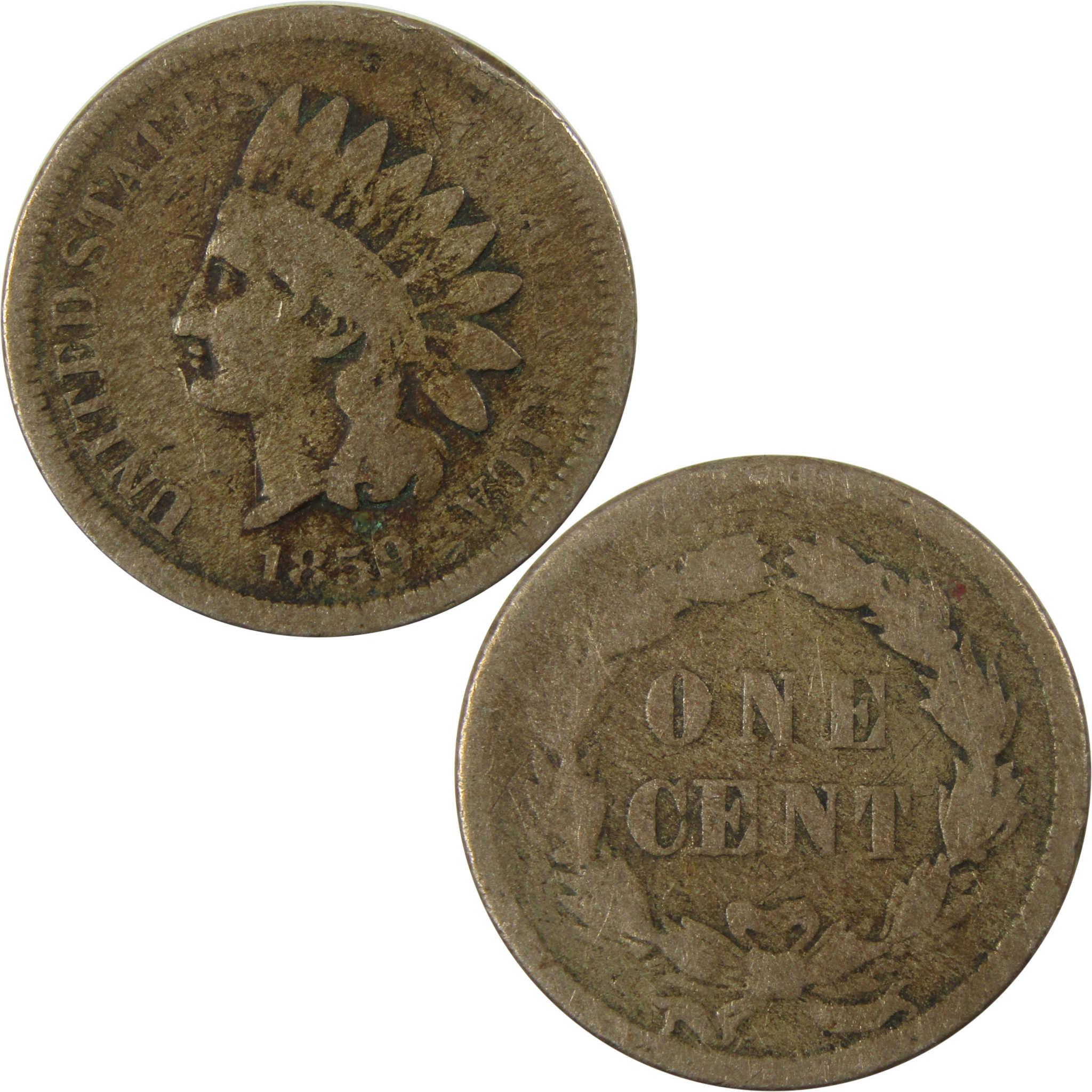 1859 Indian Head Cent AG About Good Penny 1c Coin SKU:CP1310