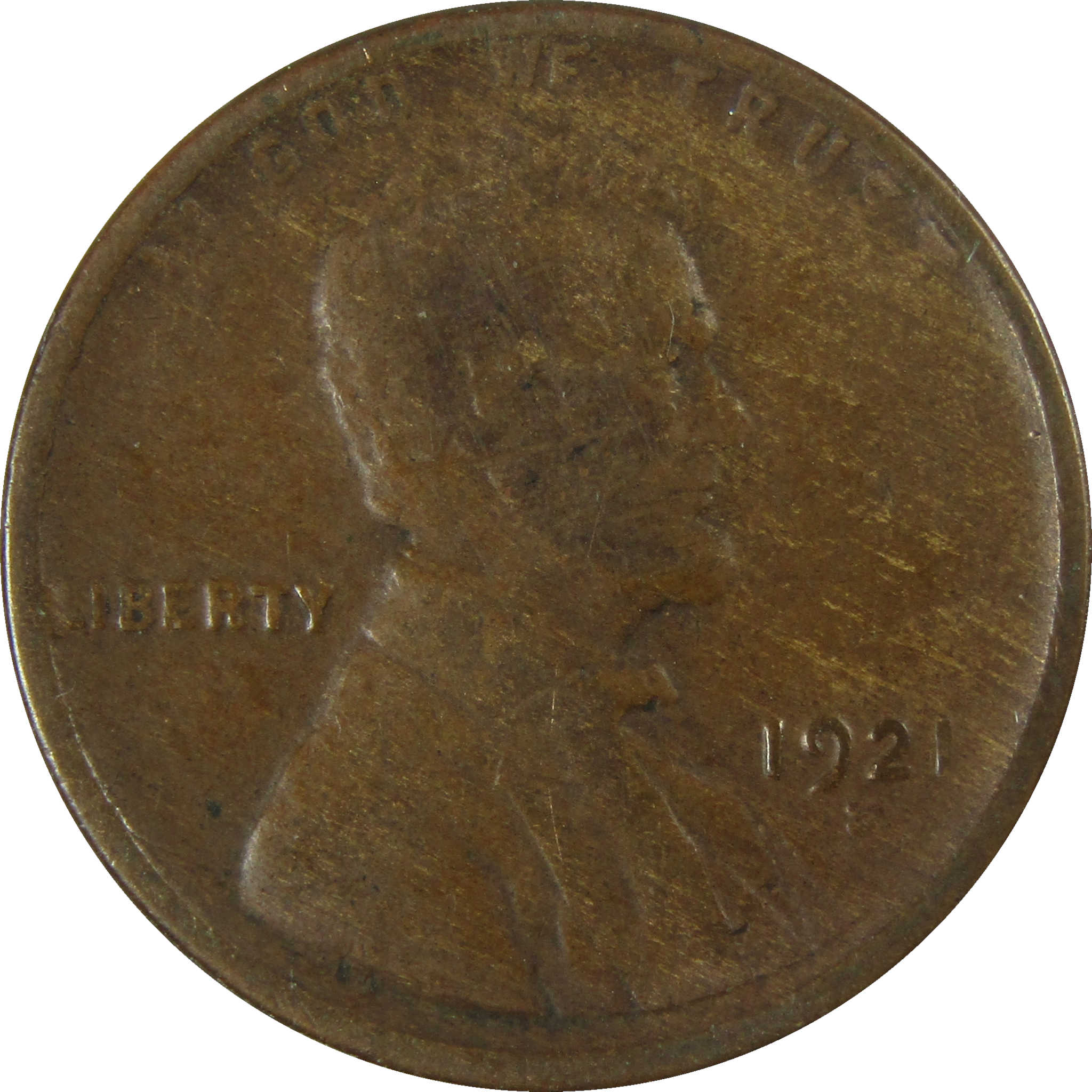 1921 S Lincoln Wheat Cent F Fine Penny 1c Coin Collectible SKU:I26735