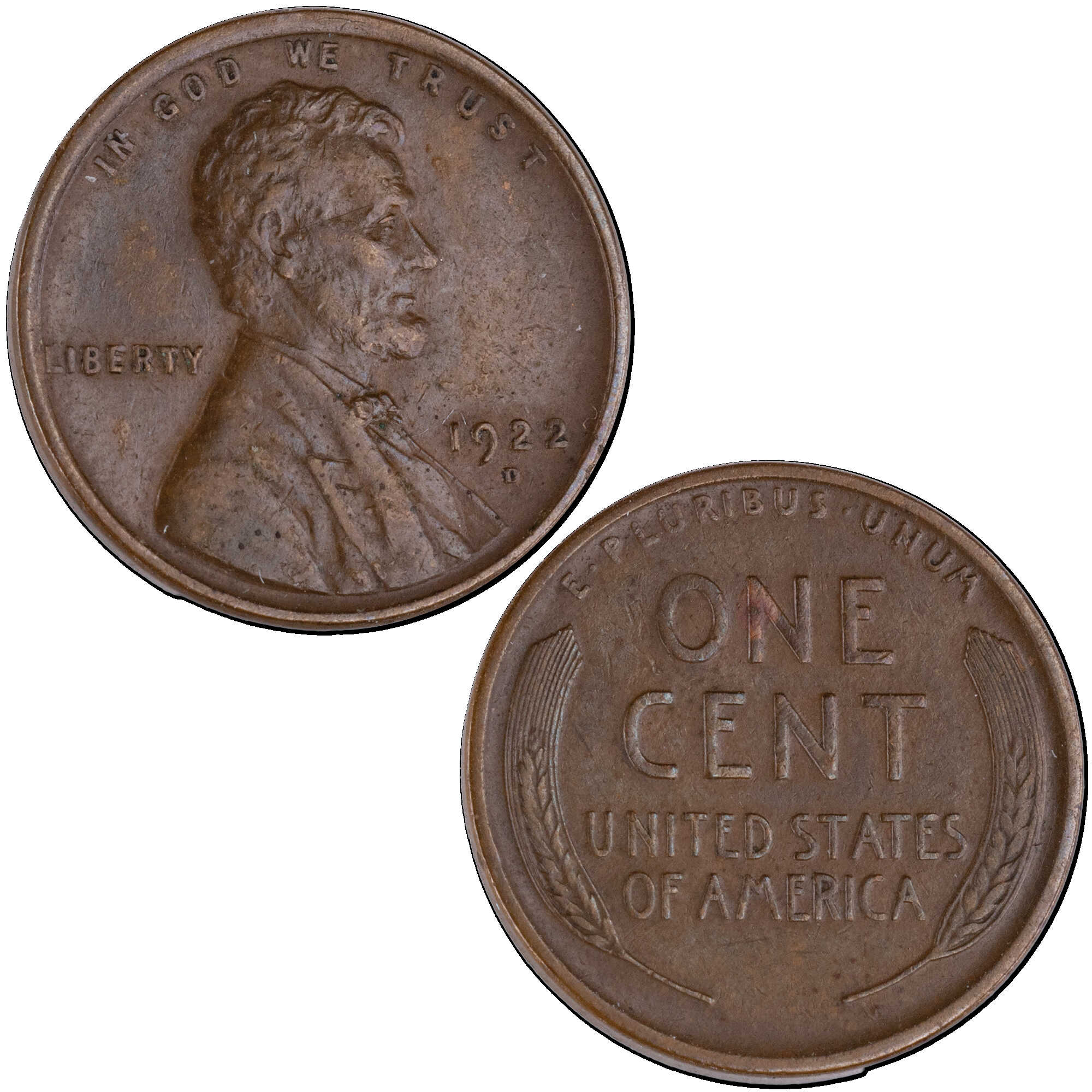 1922 D Lincoln Wheat Cent XF EF Extremely Fine Penny SKU:CPC12664