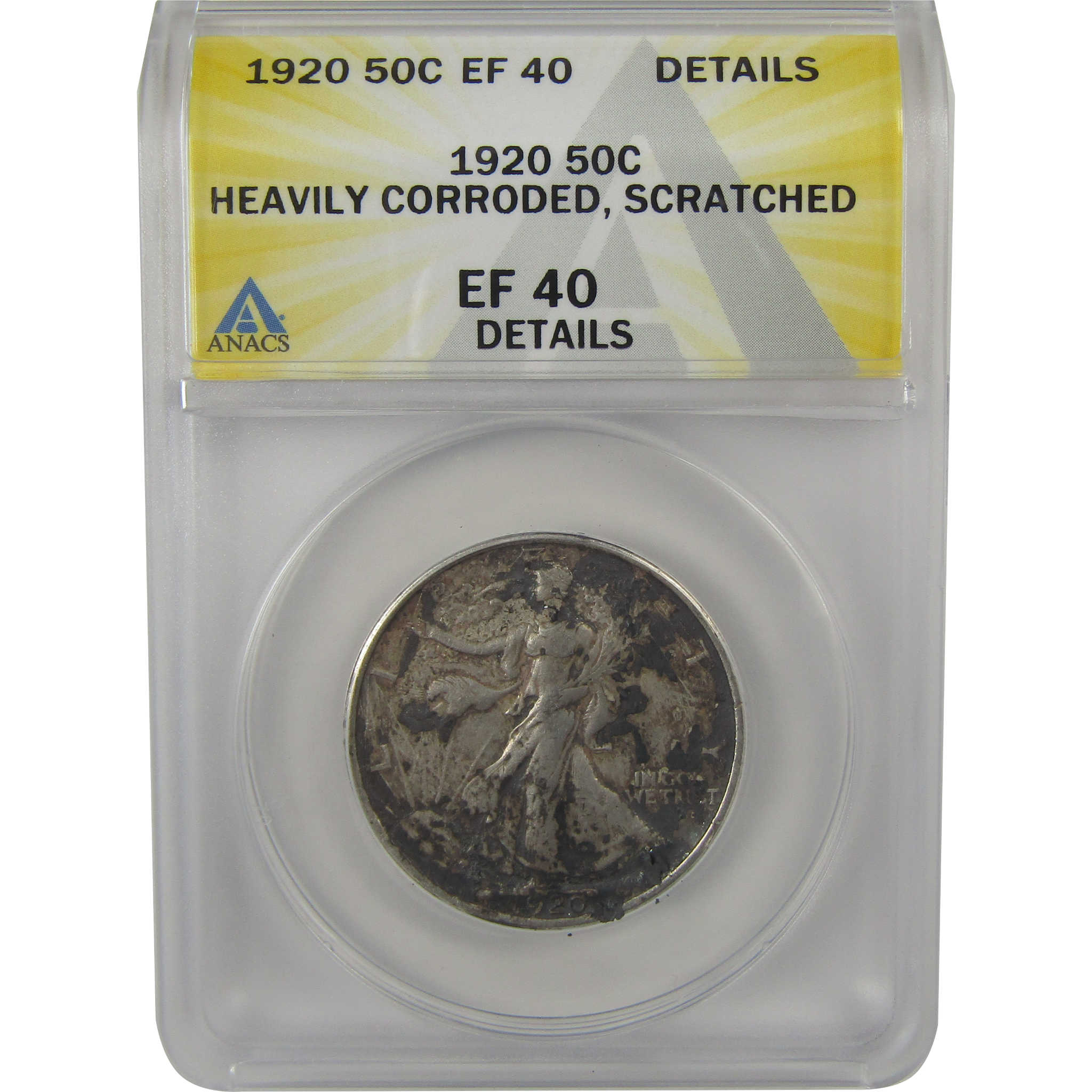 1920 Liberty Walking Half Dollar EF 40 Details ANACS Silver SKU:I22344