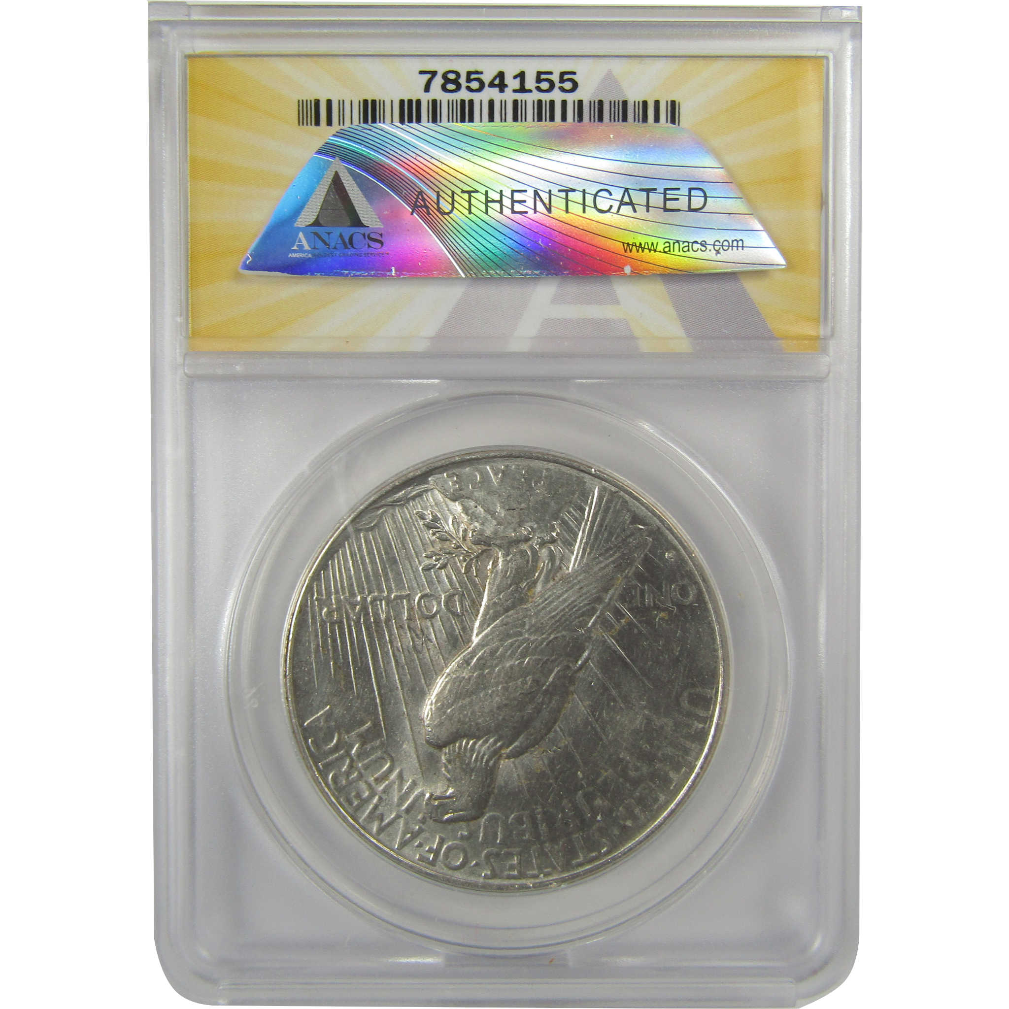 1934 D Peace Dollar AU 58 ANACS Silver $1 Coin SKU:I20426