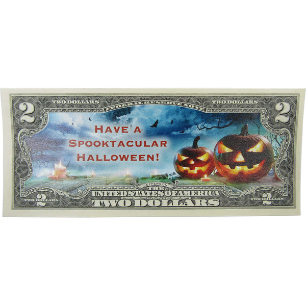 Spooktacular Halloween Colorized $2 Small Size Federal Reserve Note