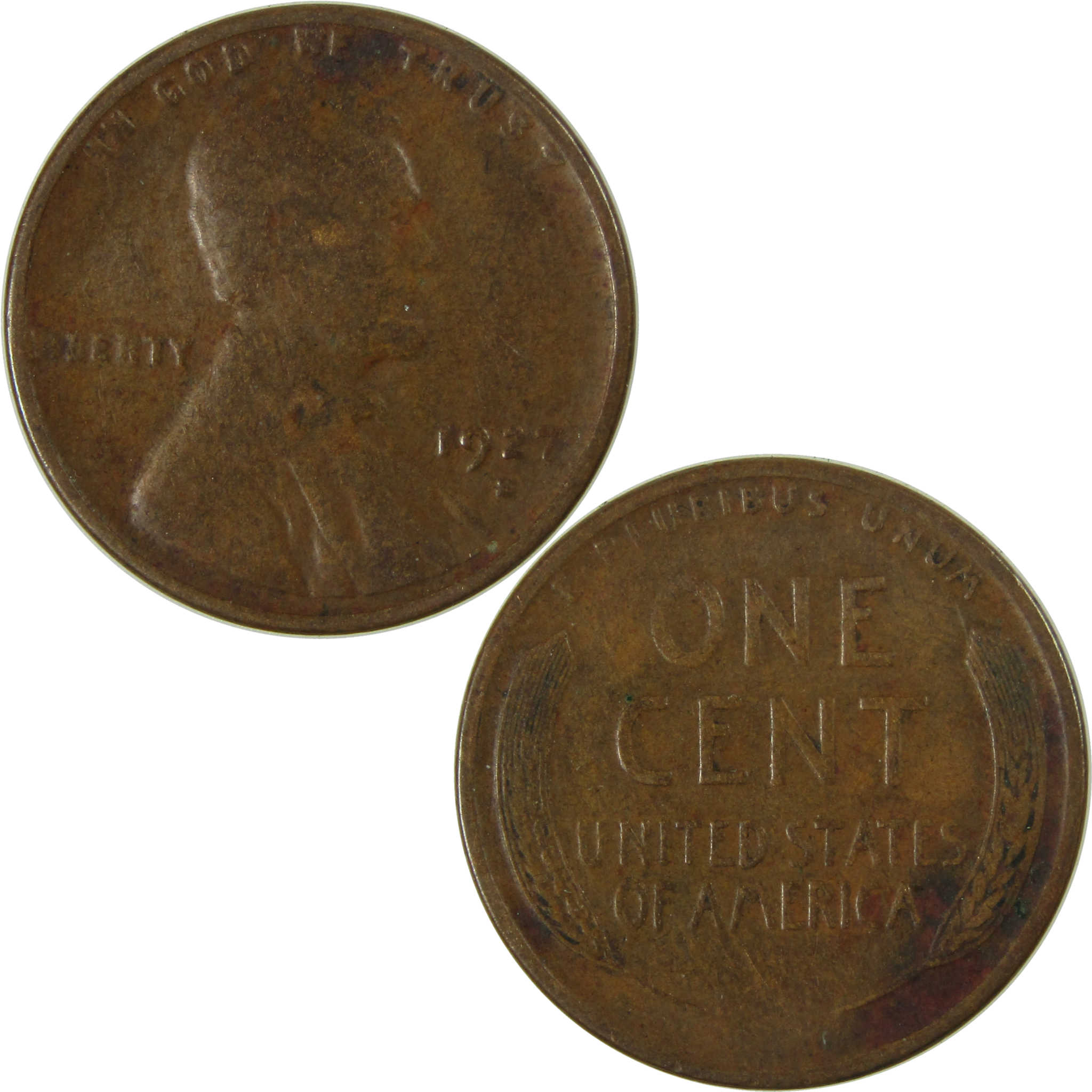 1927 S Lincoln Wheat Cent F Fine Penny 1c Coin Collectible SKU:I26682