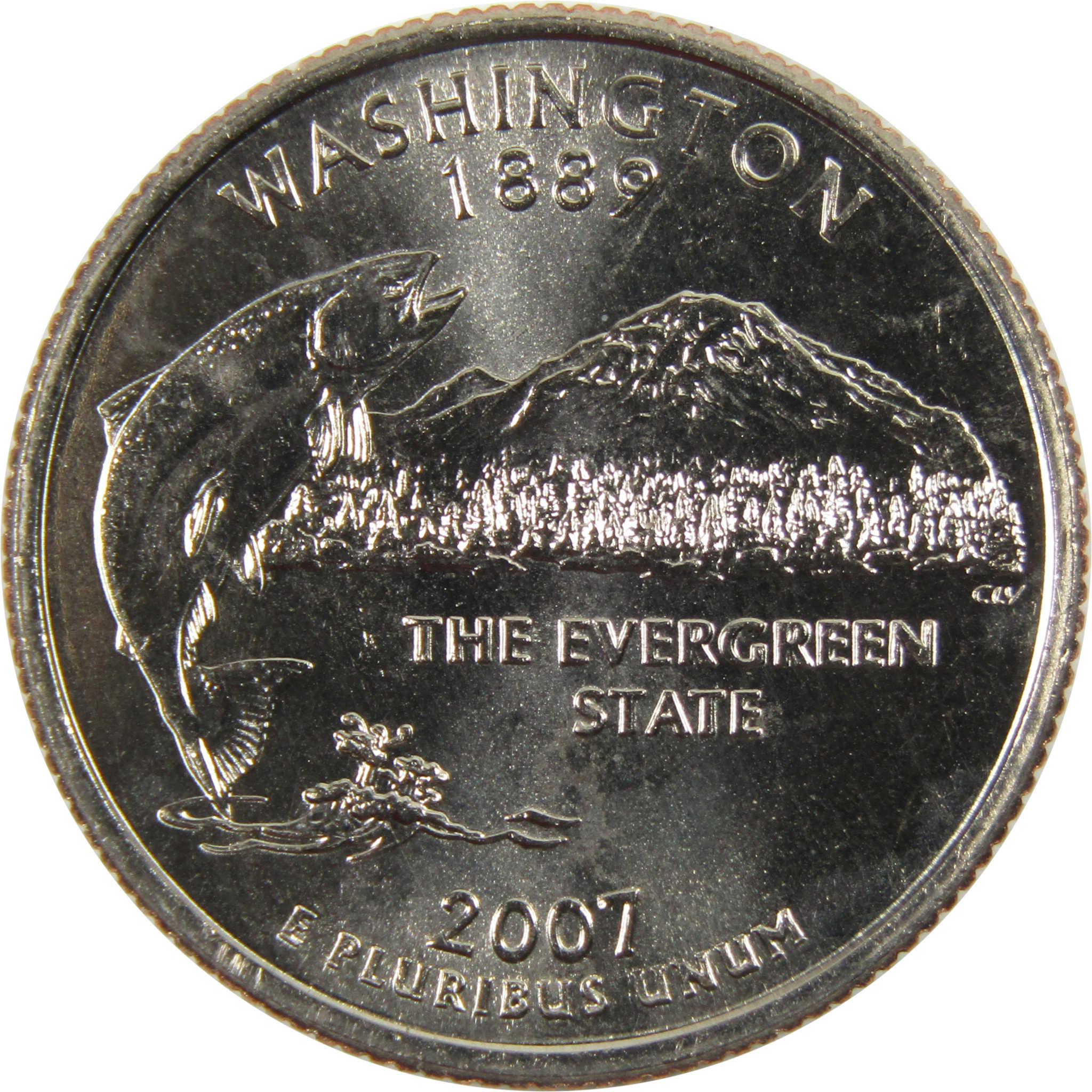 2007 D Washington State Quarter BU Uncirculated Clad 25c Coin