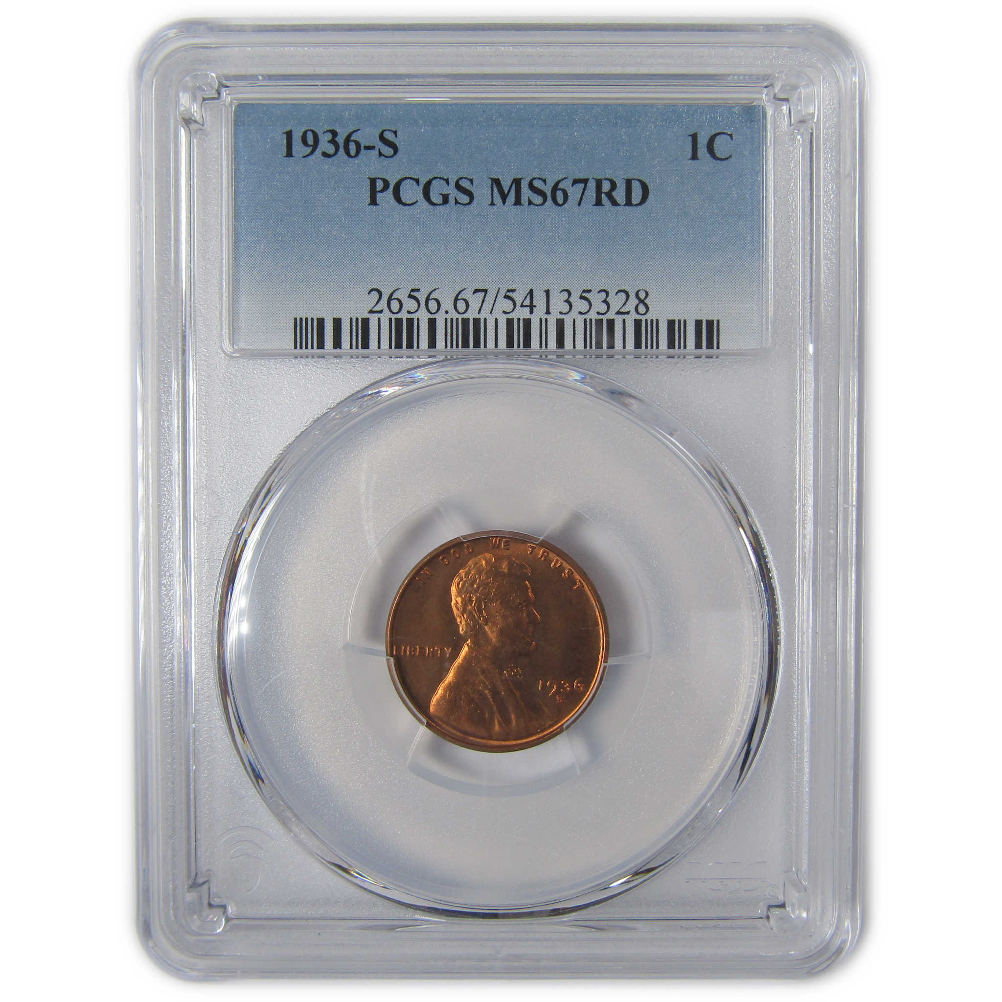 1936 S Lincoln Wheat Cent MS 67 RD PCGS Penny Uncirculated SKU:I23339