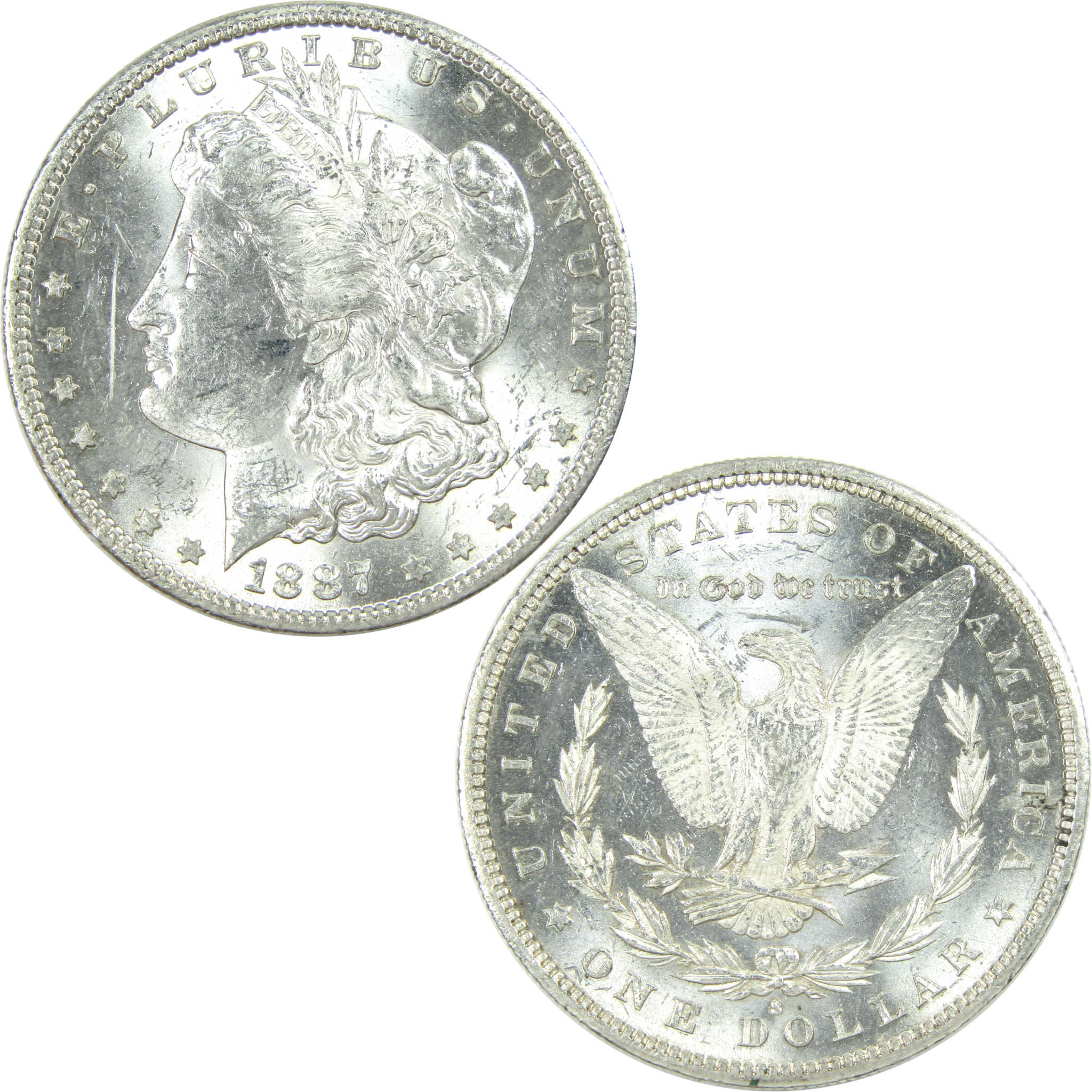 1887 S Morgan Dollar Uncirculated Silver $1 Coin SKU:I14262 - Morgan coin - Morgan silver dollar - Morgan silver dollar for sale - Profile Coins &amp; Collectibles