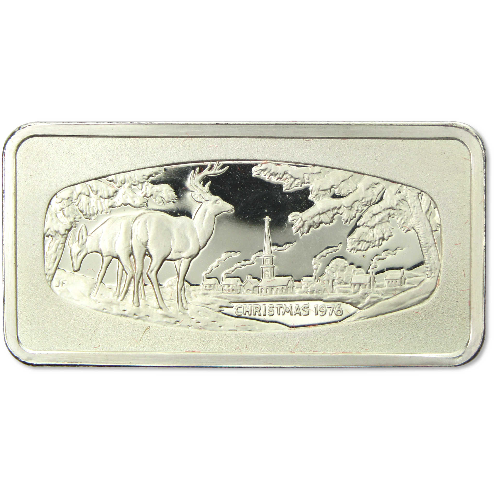 1976 Christmas Landscape 500 grain Sterling Silver Bar SKU:CPC7886