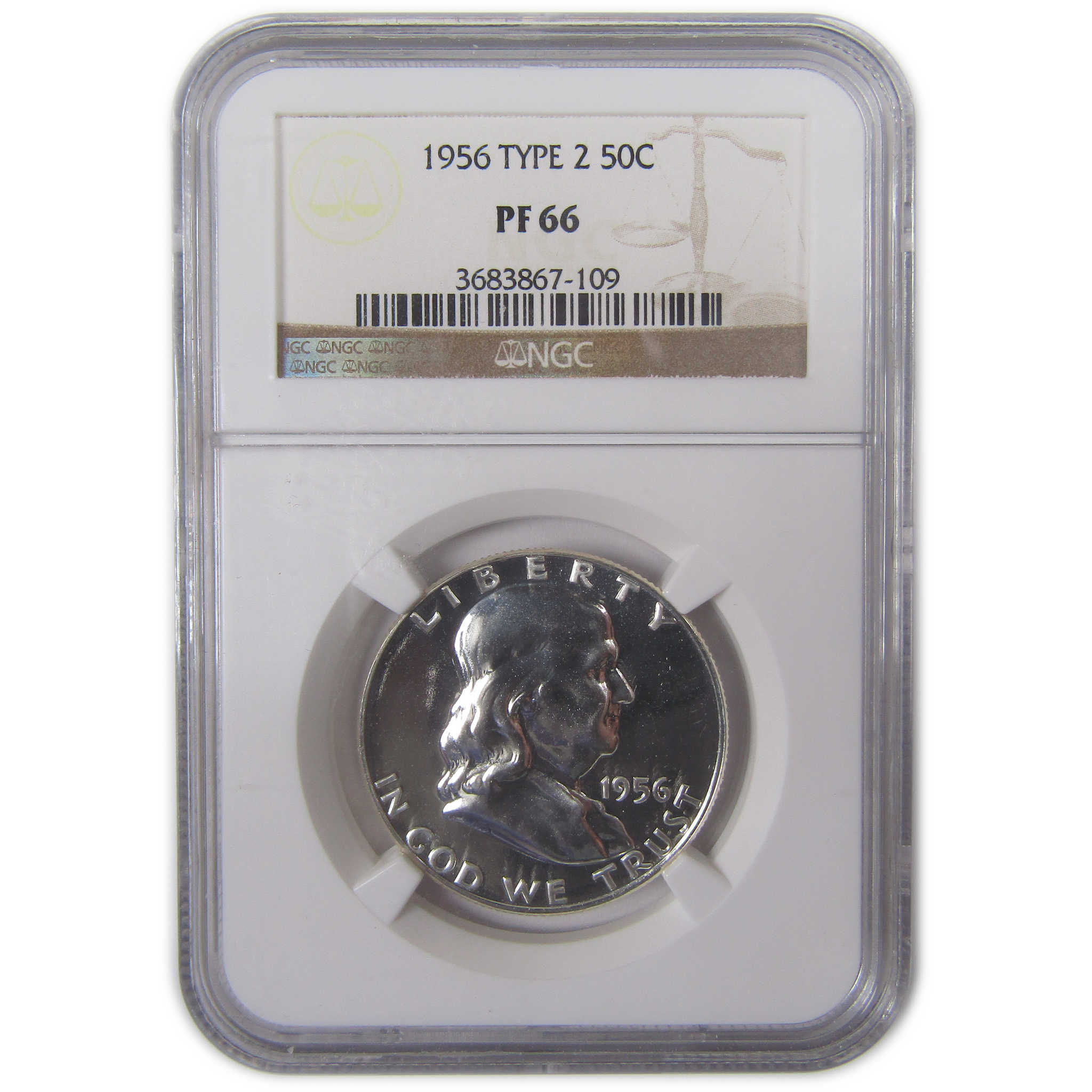 1956 Type 2 Franklin Half Dollar PF 66 NGC Silver Proof SKU:CPC9895