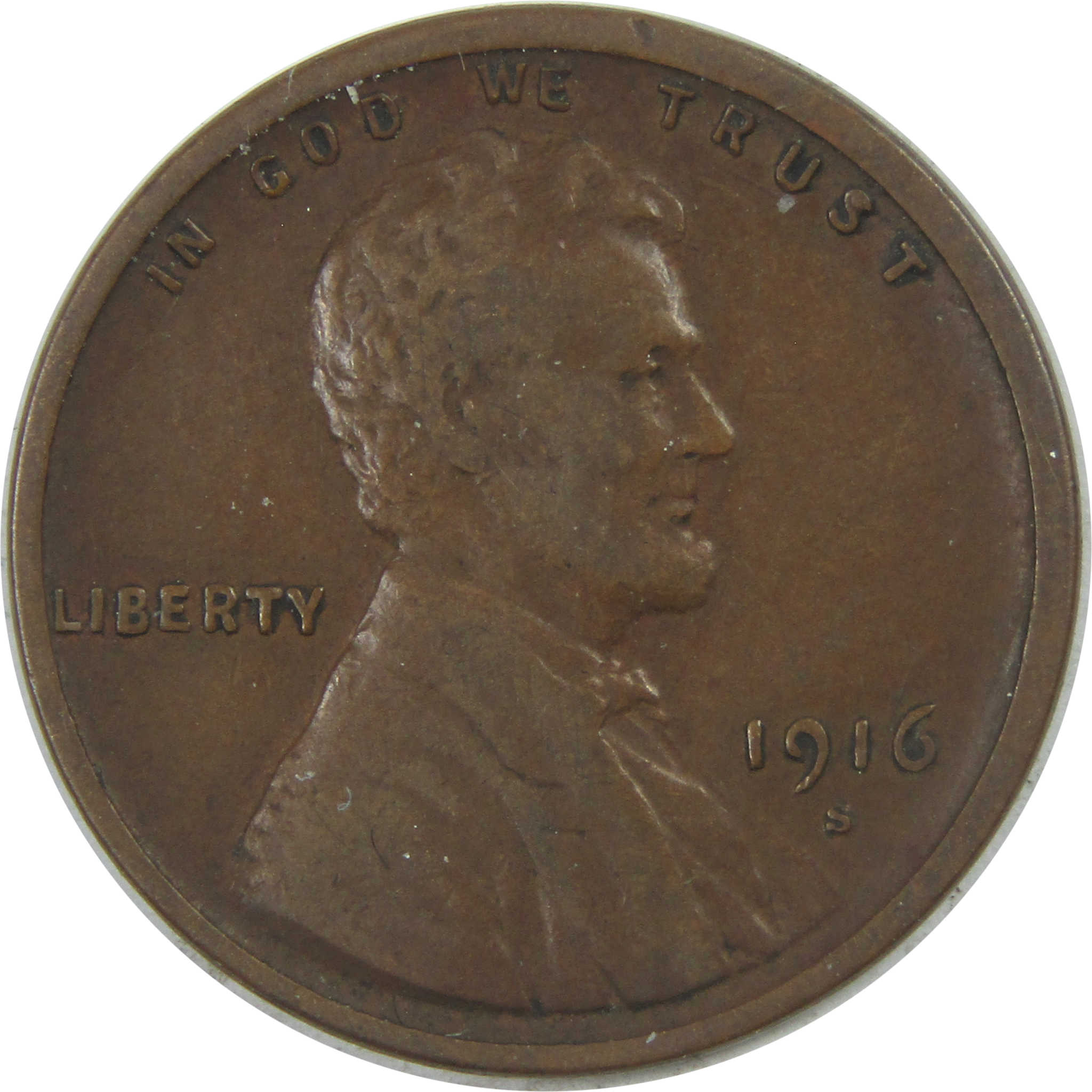 1916 S Lincoln Wheat Cent VF Very Fine Penny 1c Coin SKU:I15446