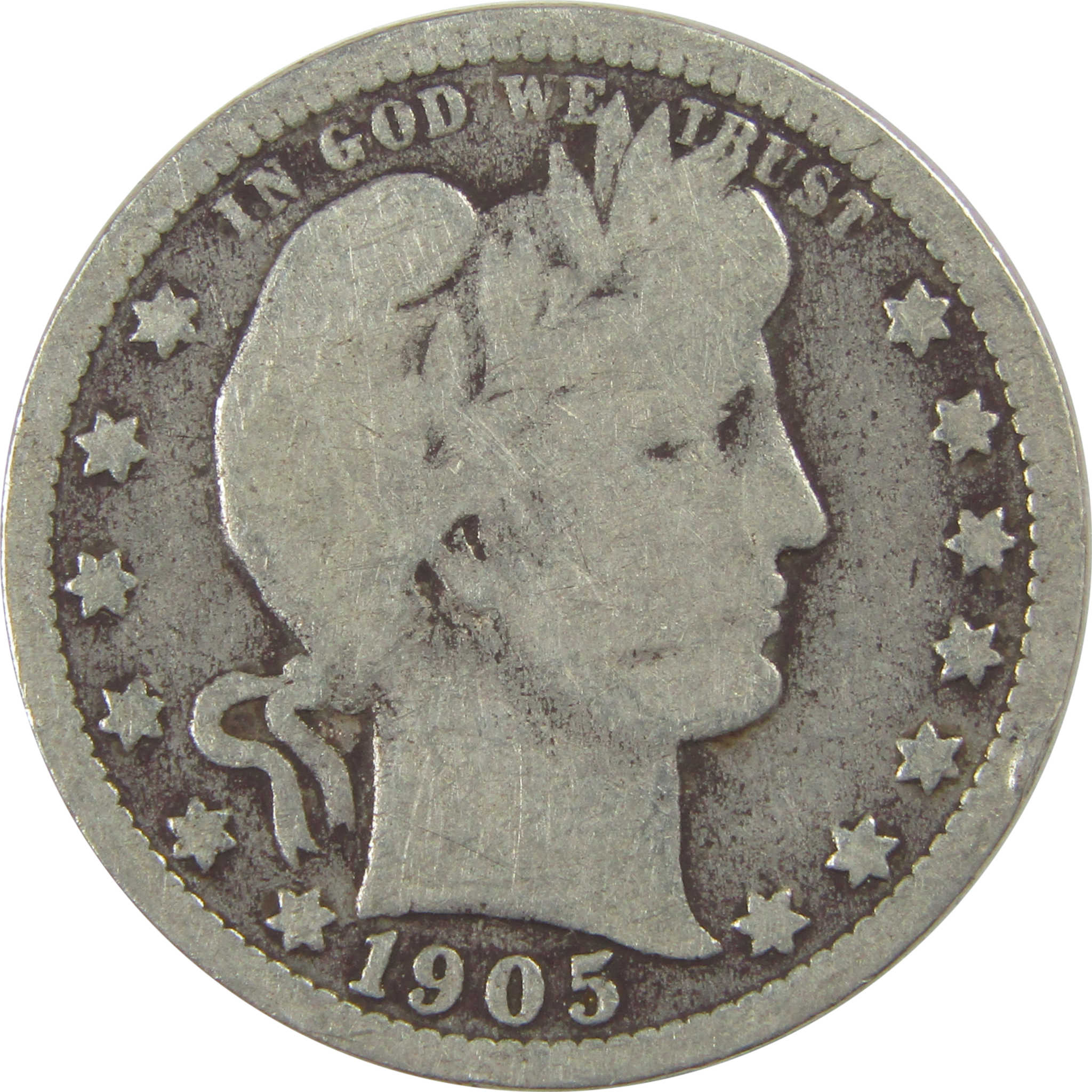 1905 O Barber Quarter AG About Good Silver 25c Coin SKU:I21826