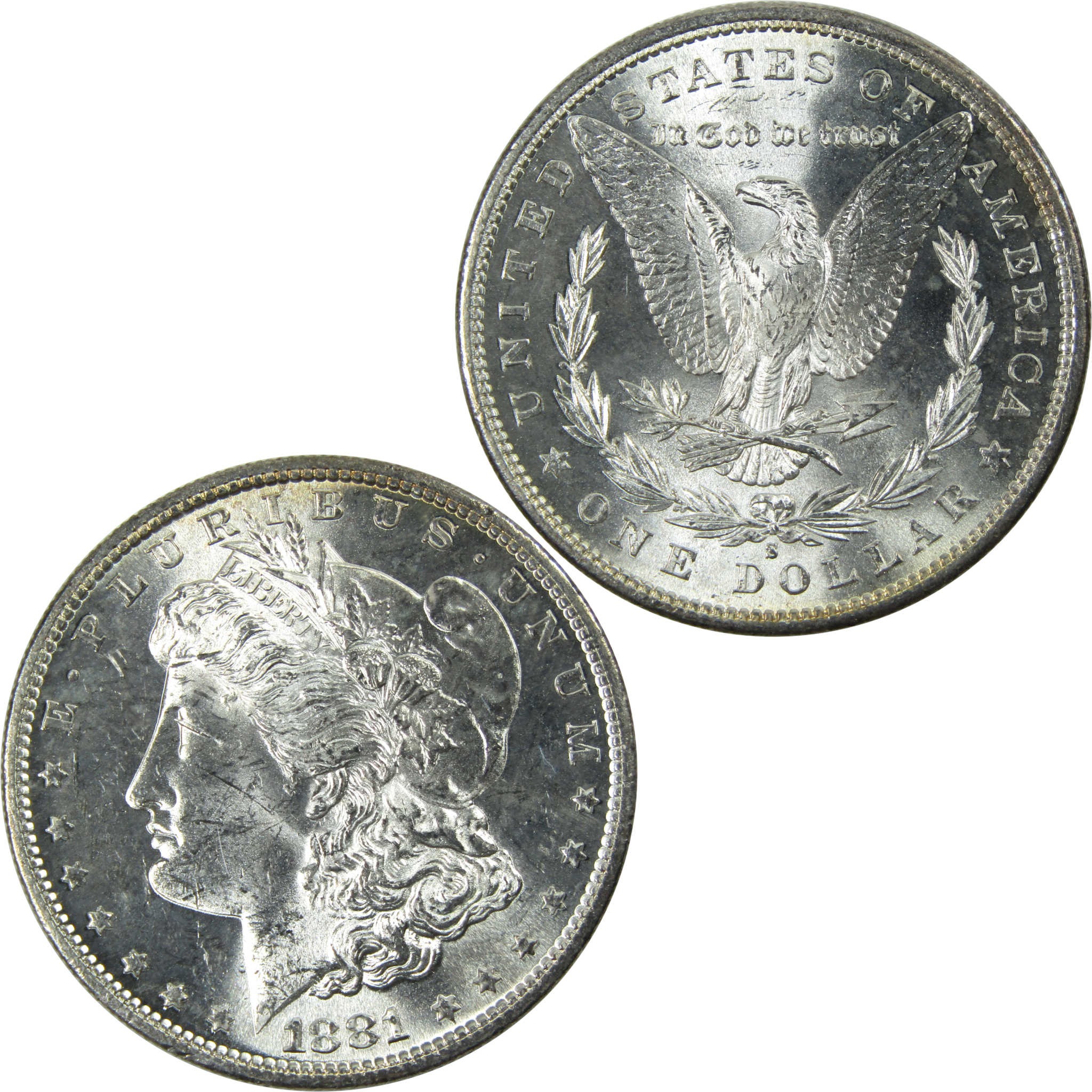 1881 S Morgan Dollar Uncirculated Silver $1 Coin SKU:I13738 - Morgan coin - Morgan silver dollar - Morgan silver dollar for sale - Profile Coins &amp; Collectibles