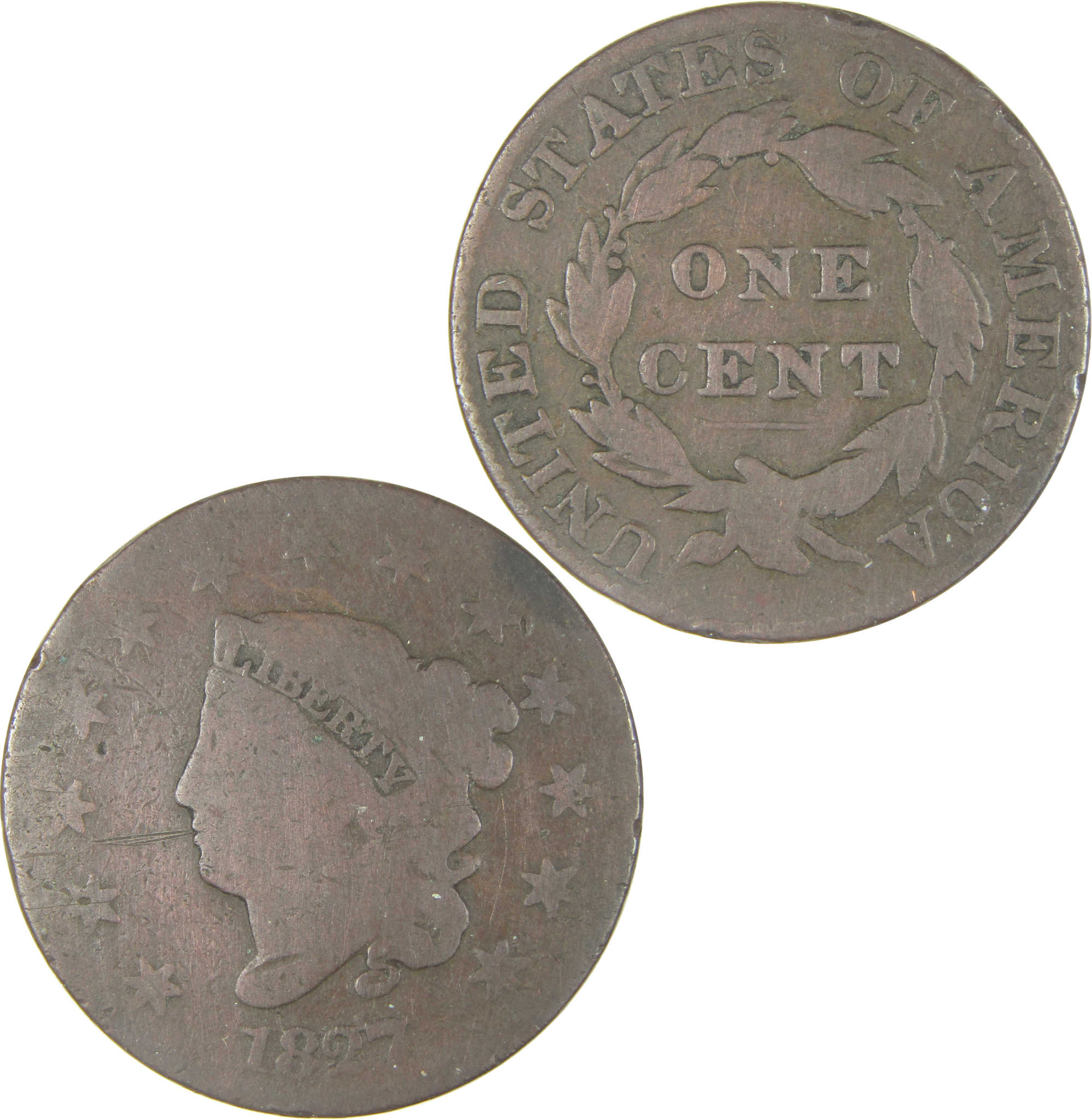 1827 Coronet Head Large Cent AG About Good Copper Penny SKU:I22532