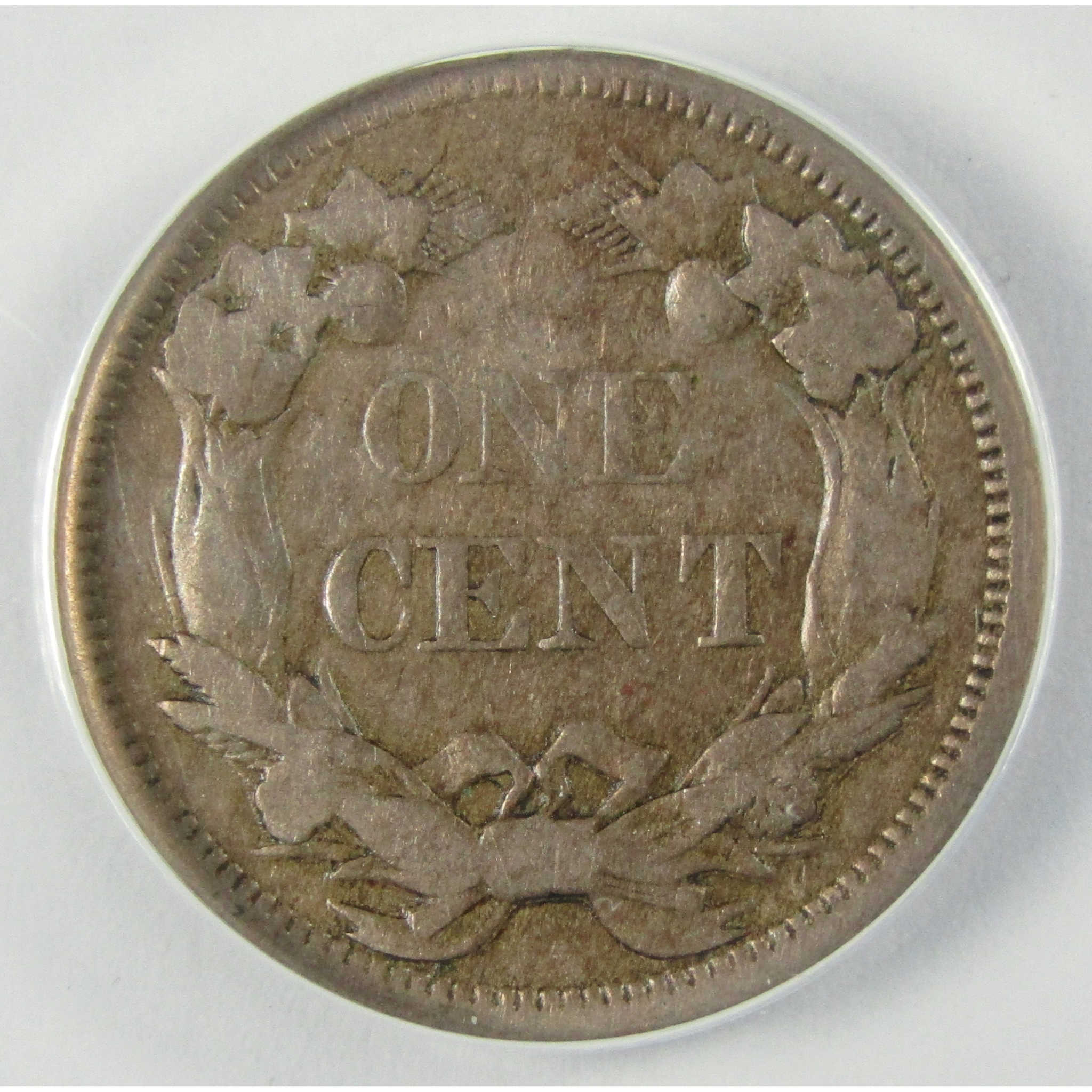 1858 Small Letters Flying Eagle Cent F 12 ANACS Penny SKU:I25567