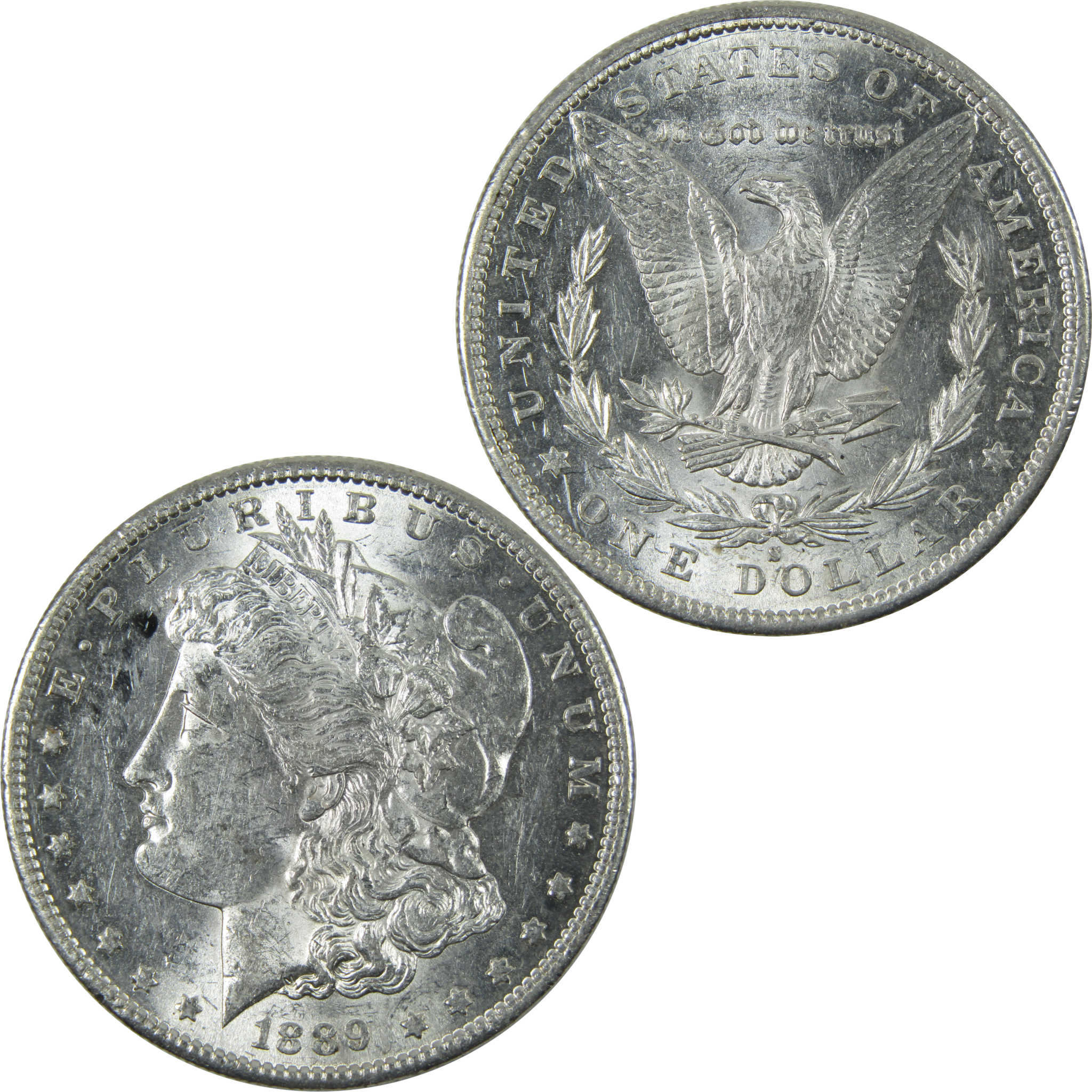 1889 S Morgan Dollar AU About Uncirculated Silver $1 Coin SKU:I14723 - Morgan coin - Morgan silver dollar - Morgan silver dollar for sale - Profile Coins &amp; Collectibles