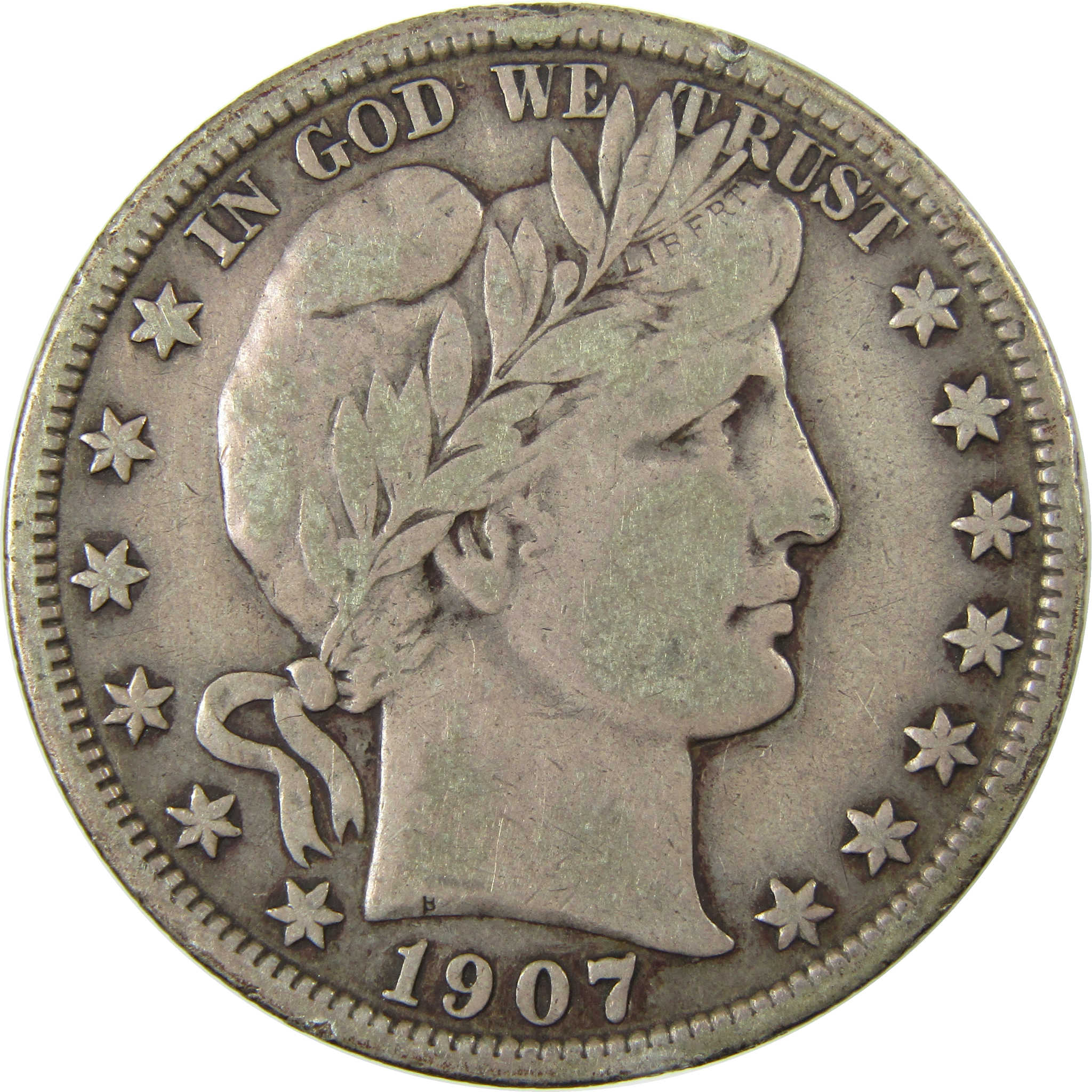 1907 Barber Silver Half Dollar VF Very Fine 50c Coin SKU:I27824
