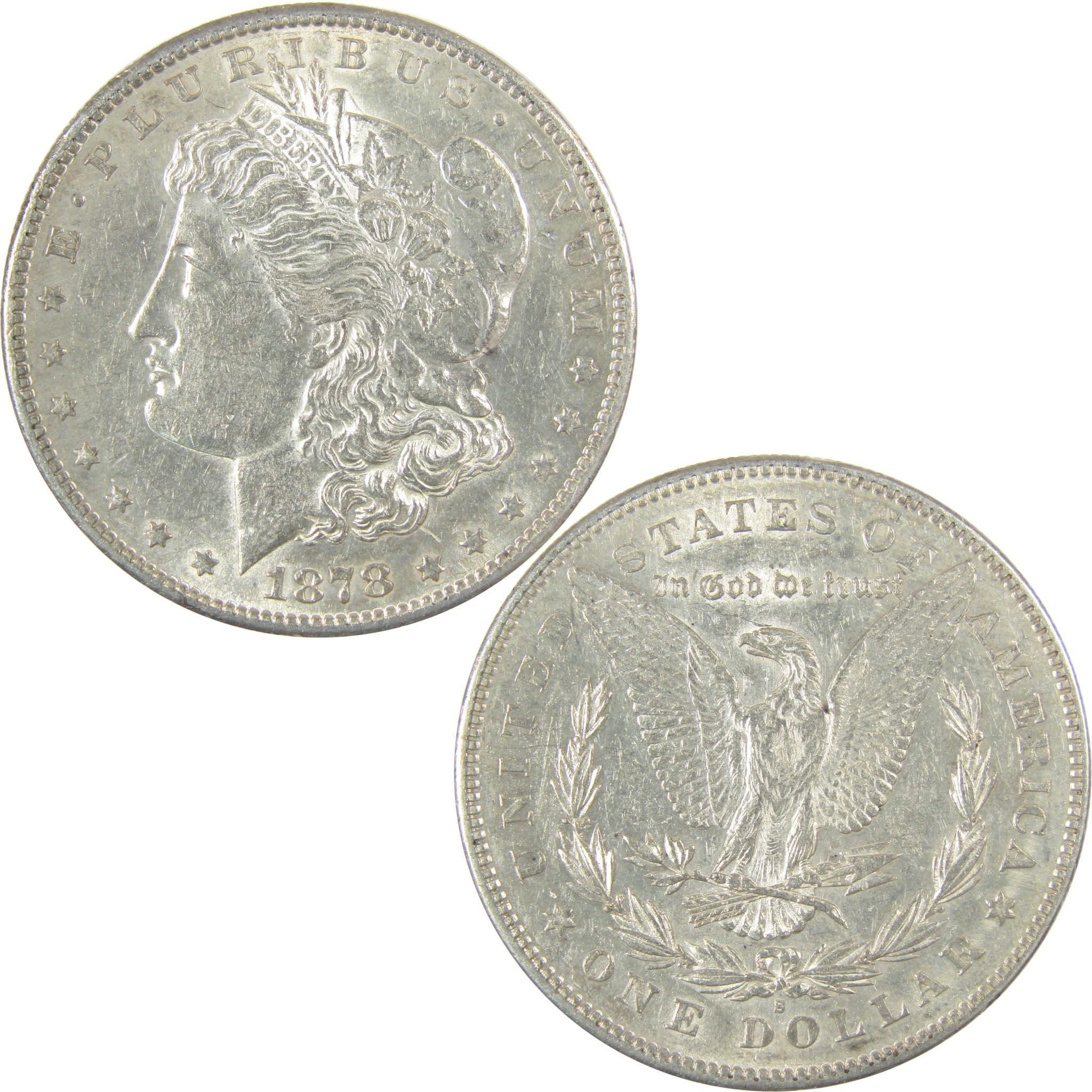 1878 S Morgan Dollar AU About Uncirculated Silver $1 Coin SKU:I19869 - Morgan coin - Morgan silver dollar - Morgan silver dollar for sale - Profile Coins &amp; Collectibles