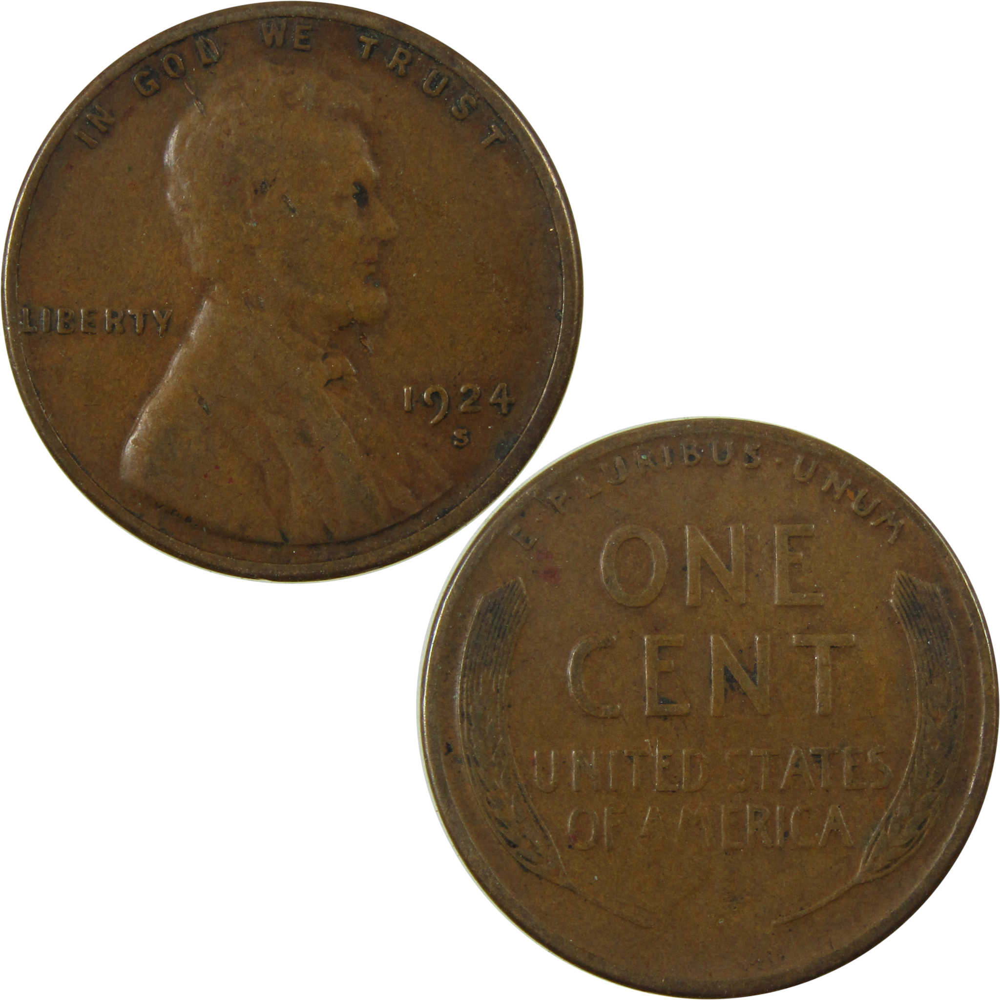 1924 S Lincoln Wheat Cent VG Very Good Penny 1c Coin SKU:I25740