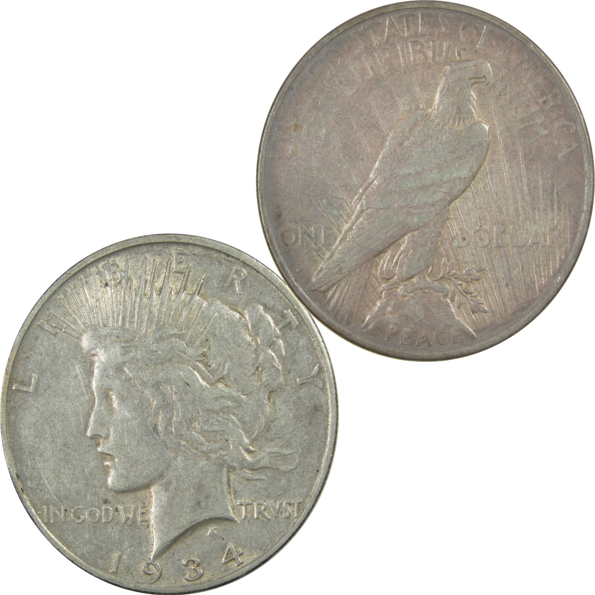 1934 D Peace Dollar XF EF Extremely Fine Silver $1 Coin SKU:I15467