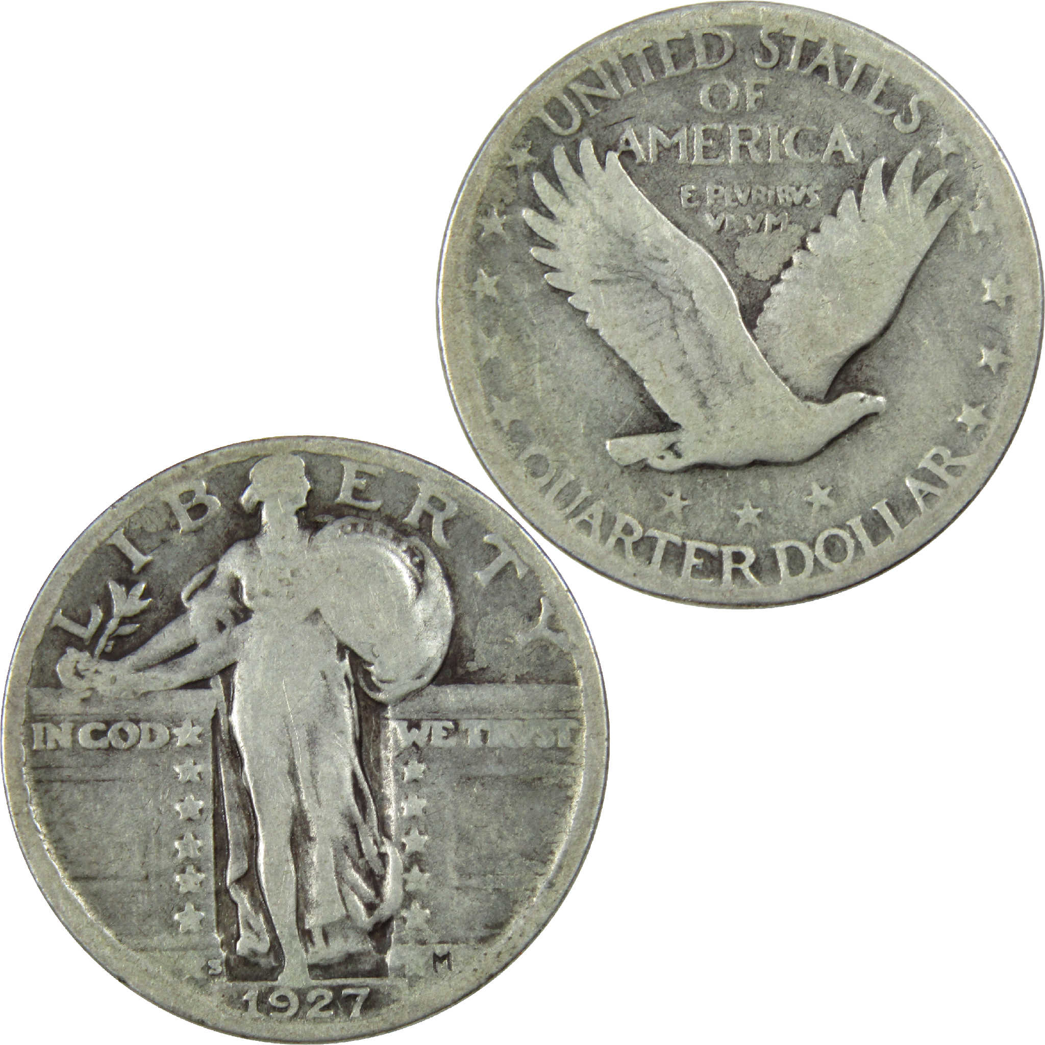 1927 S Standing Liberty Quarter G Good Silver 25c Coin SKU:I12152