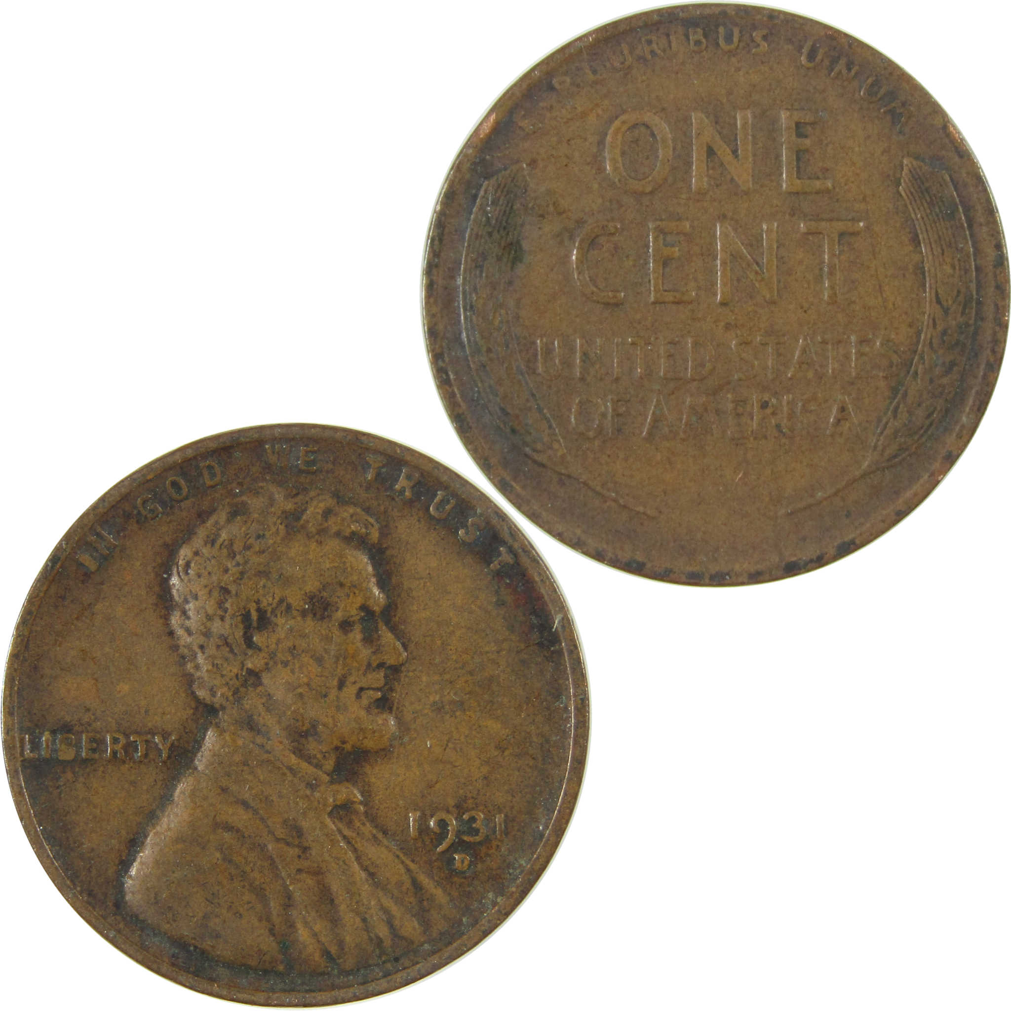1931 D Lincoln Wheat Cent F Fine Penny 1c Coin Collectible SKU:I26804