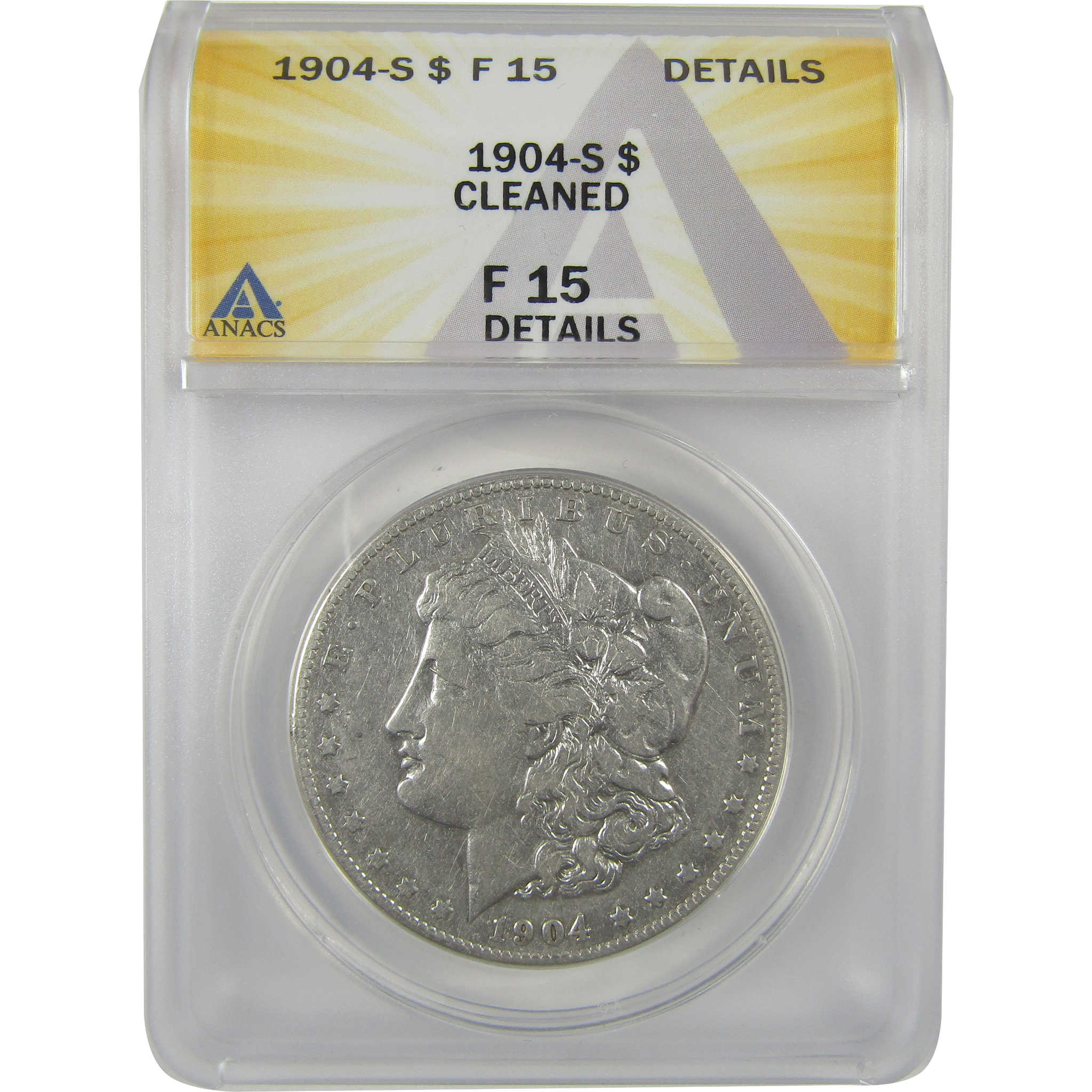 1904 S Morgan Dollar F 15 Details ANACS Silver $1 Coin SKU:I21126 - Morgan coin - Morgan silver dollar - Morgan silver dollar for sale - Profile Coins &amp; Collectibles