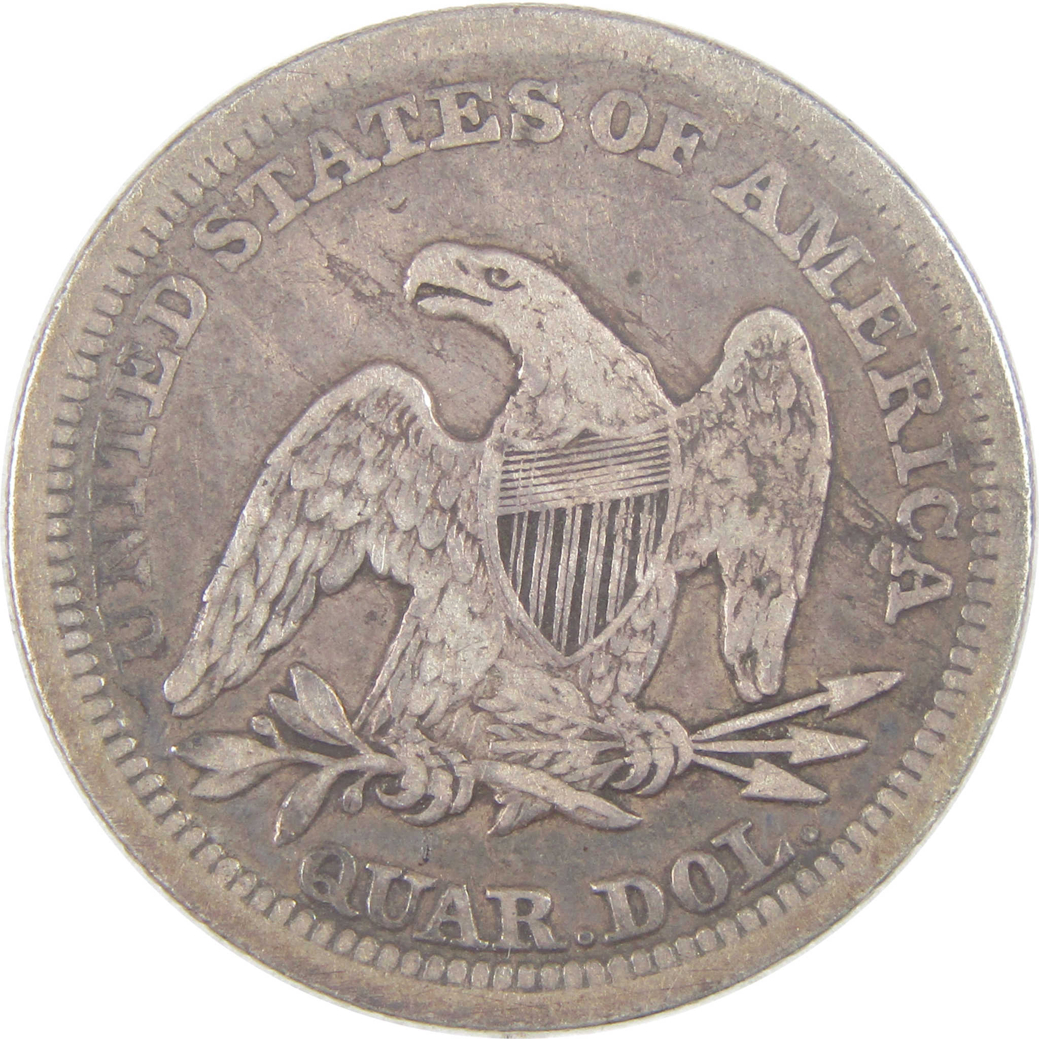 1854 Seated Liberty Quarter F Fine Silver 25c Coin SKU:I17114