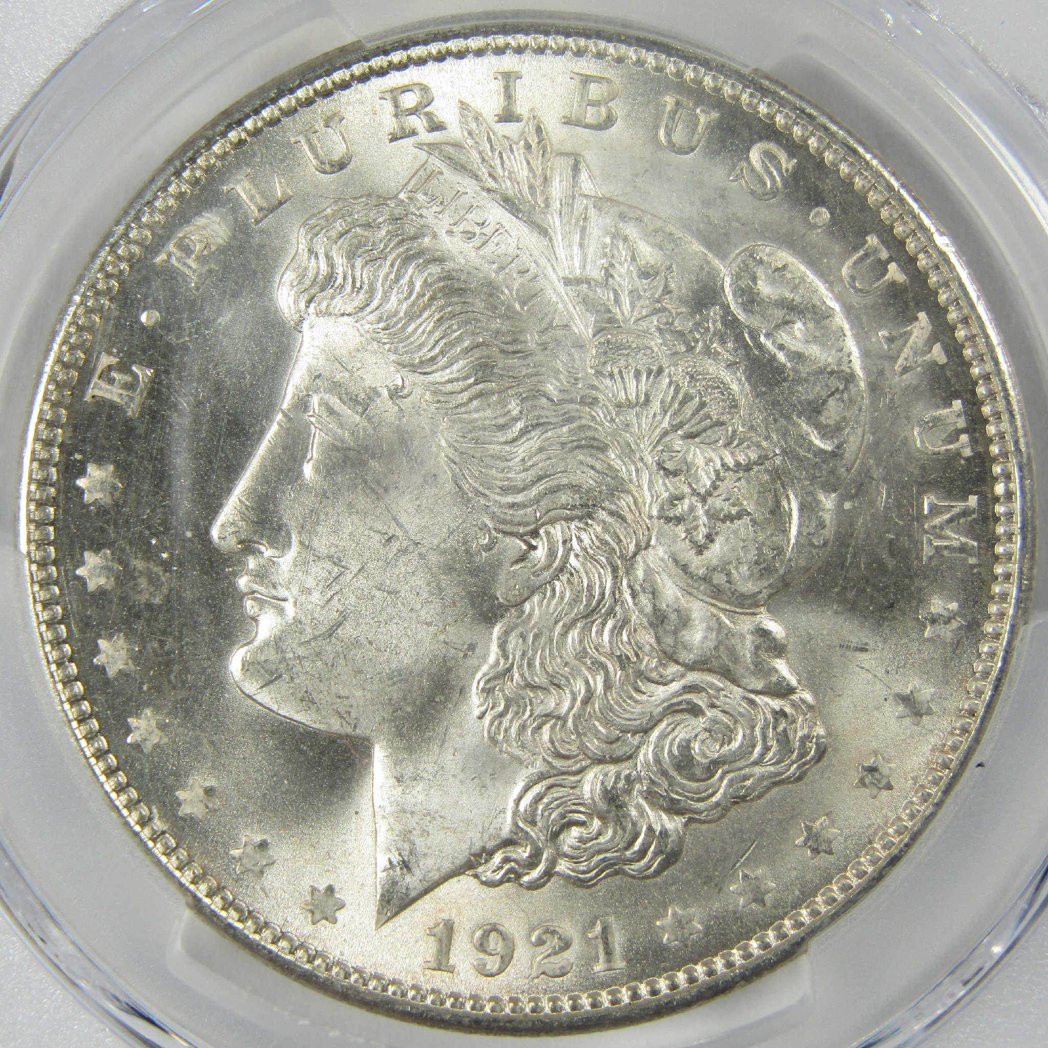 1921 Morgan Silver Dollar MS 65 PCGS Uncirculated $1 Coin Collectible - Morgan coin - Morgan silver dollar - Morgan silver dollar for sale - Profile Coins &amp; Collectibles