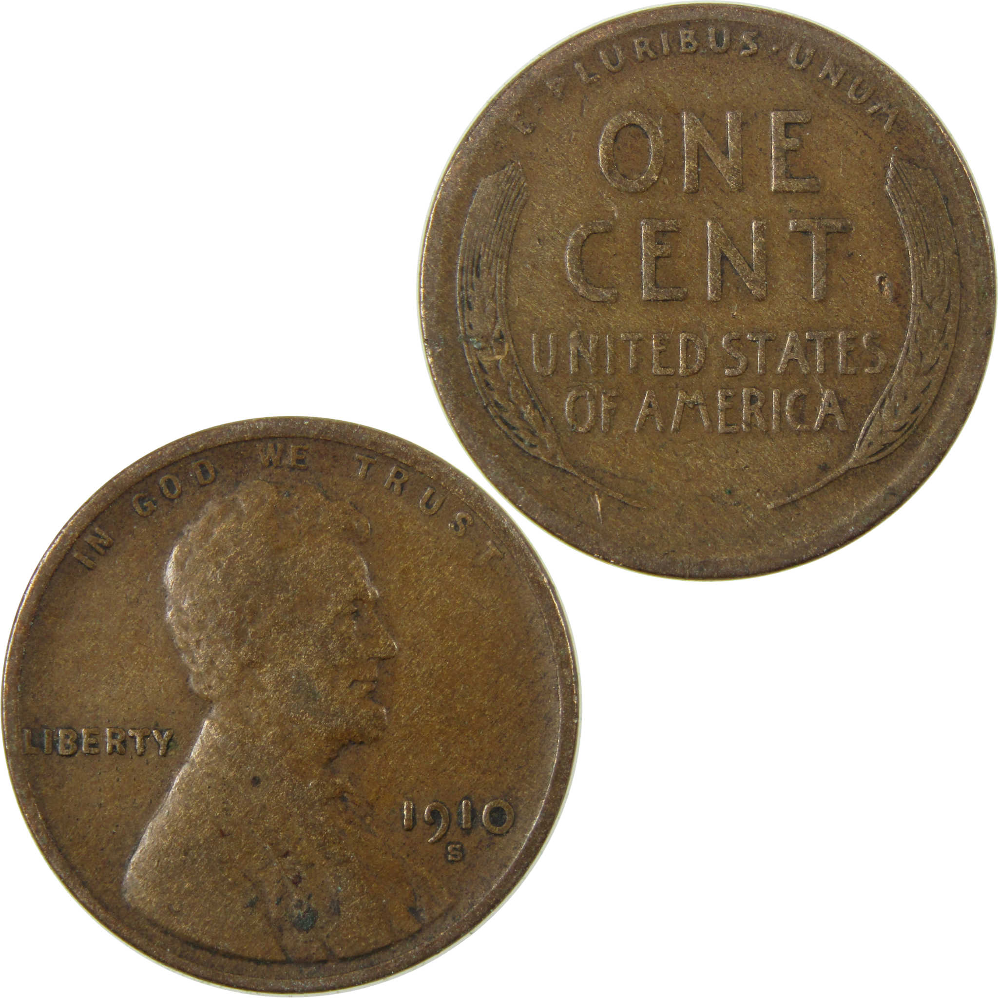 1910 S Lincoln Wheat Cent F Fine Penny 1c Coin Collectible SKU:I28135