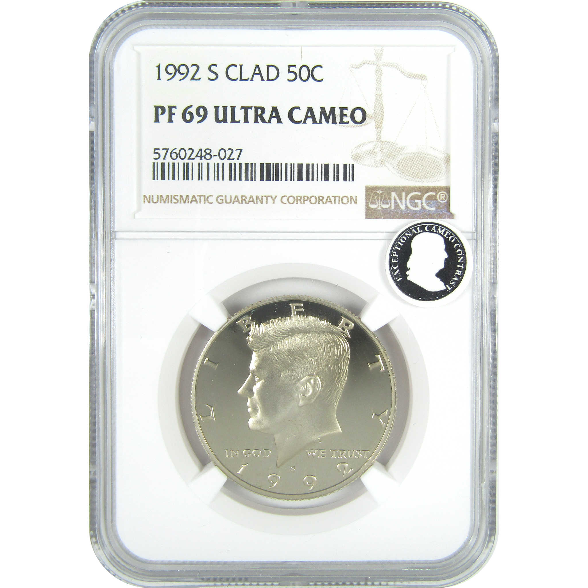 1992 S Kennedy Half Dollar PF 69 UCAM NGC Clad Proof 50c SKU:CPC9610