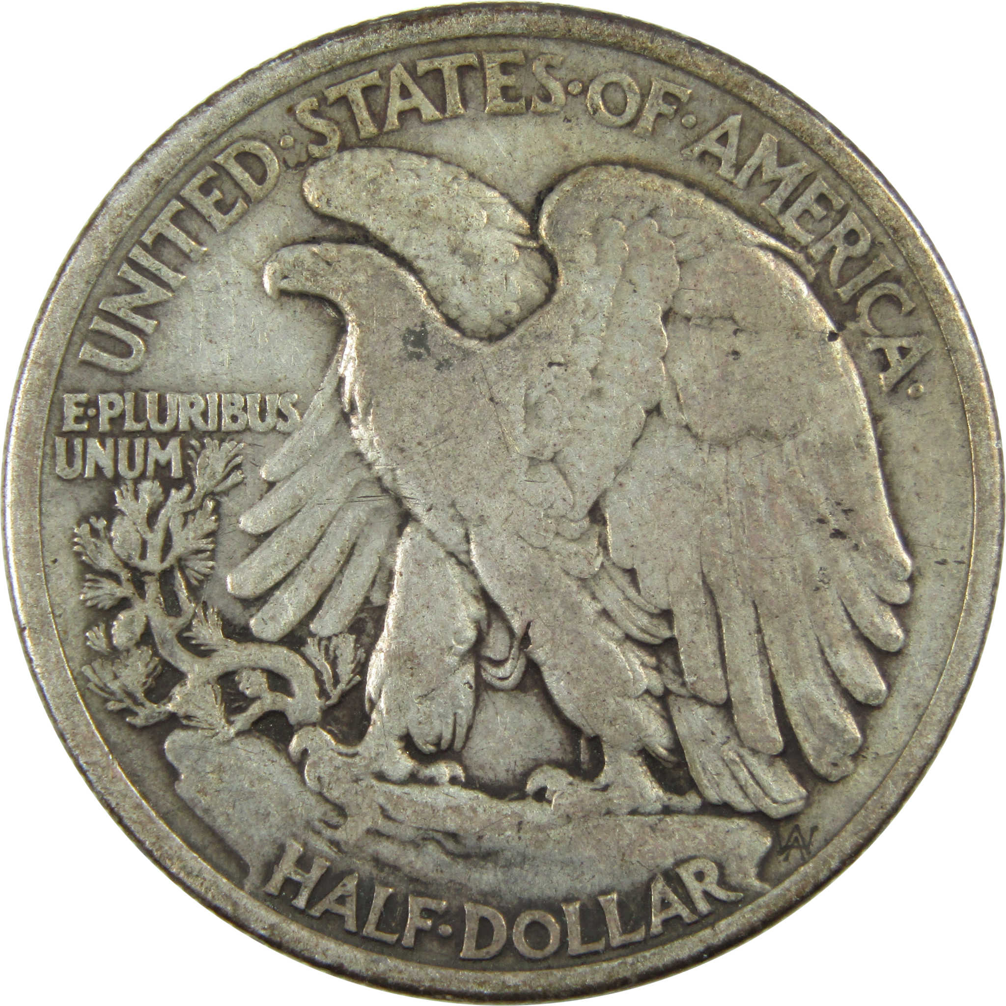 1918 Liberty Walking Half Dollar F Fine Silver 50c Coin SKU:I13041
