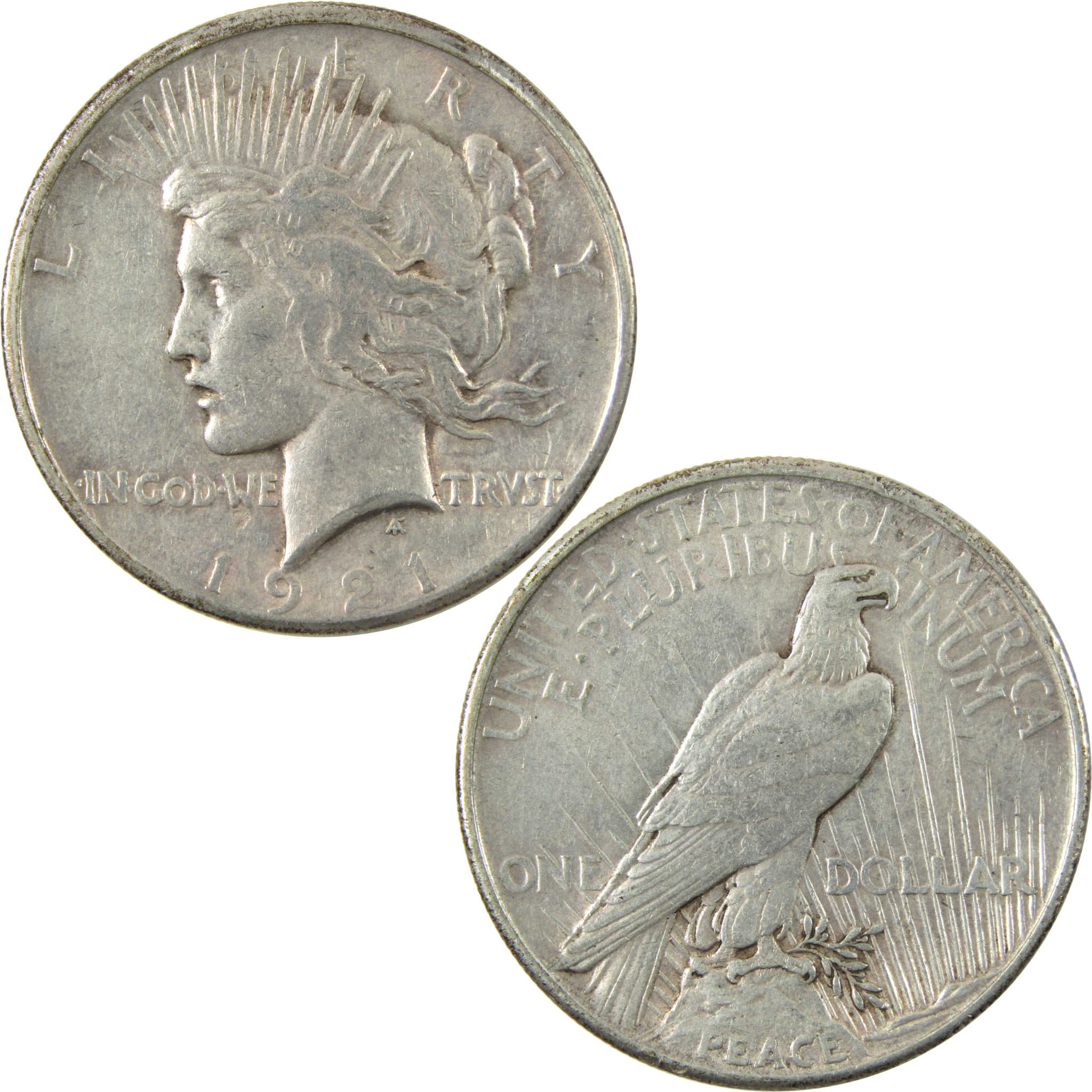 1921 High Relief Peace Dollar VF Very Fine Silver $1 Coin SKU:I14183