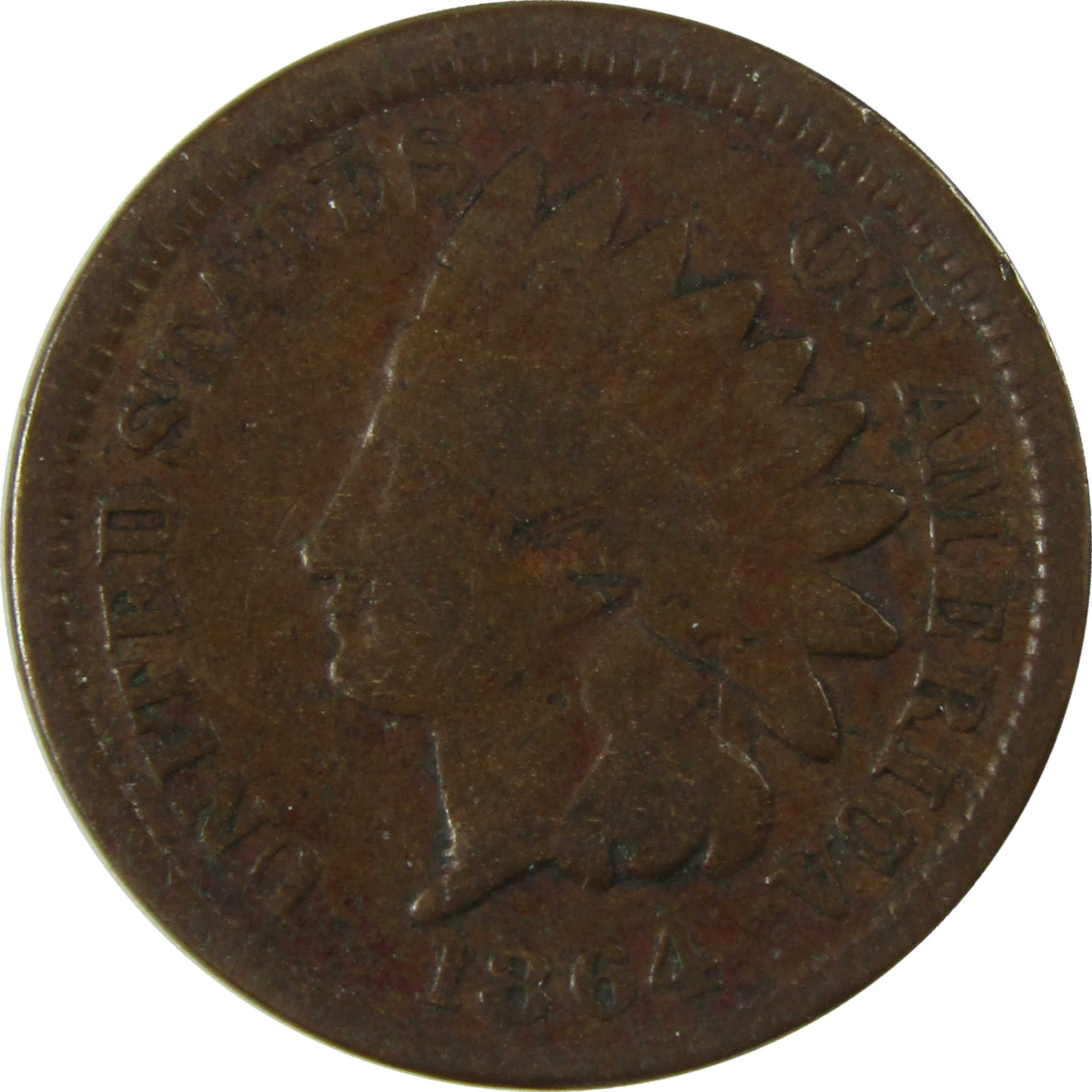 1864 Indian Head Bronze Cent G Good Details Penny 1c Coin SKU:I27676