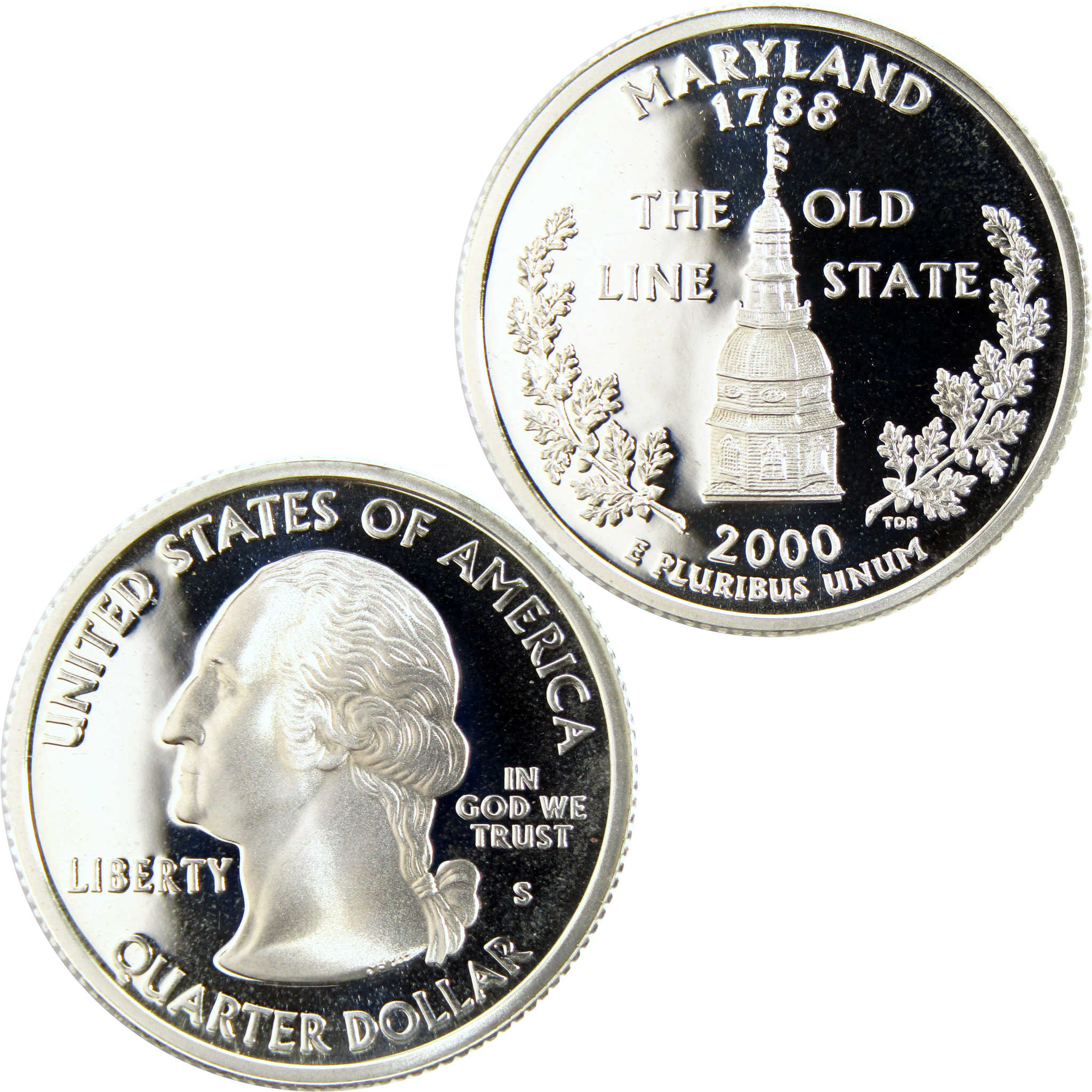 2000 S Maryland State Quarter Silver 25c Proof Coin