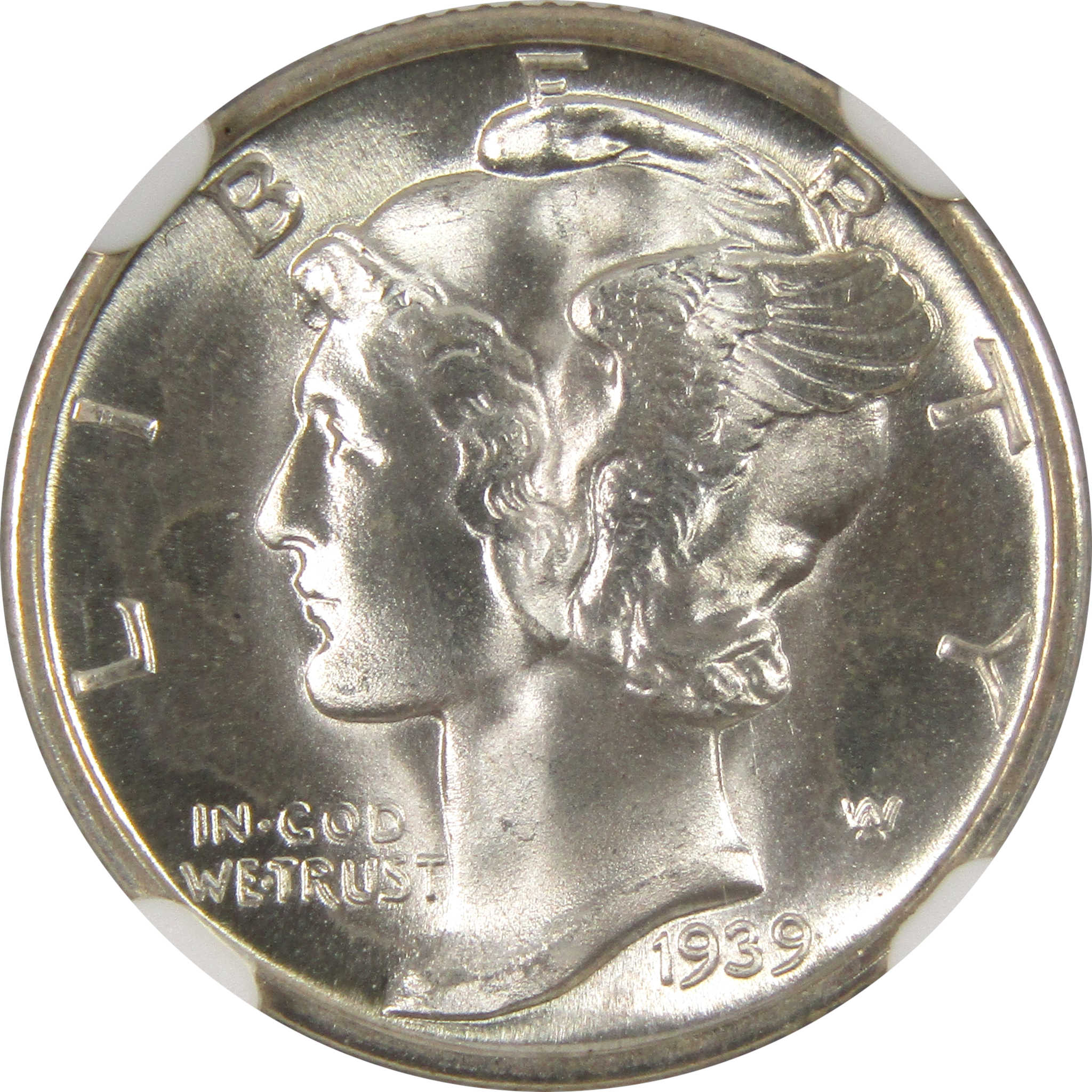 1939 D Mercury Dime MS 68 FB NGC 90% Silver 10c Unc SKU:I9208