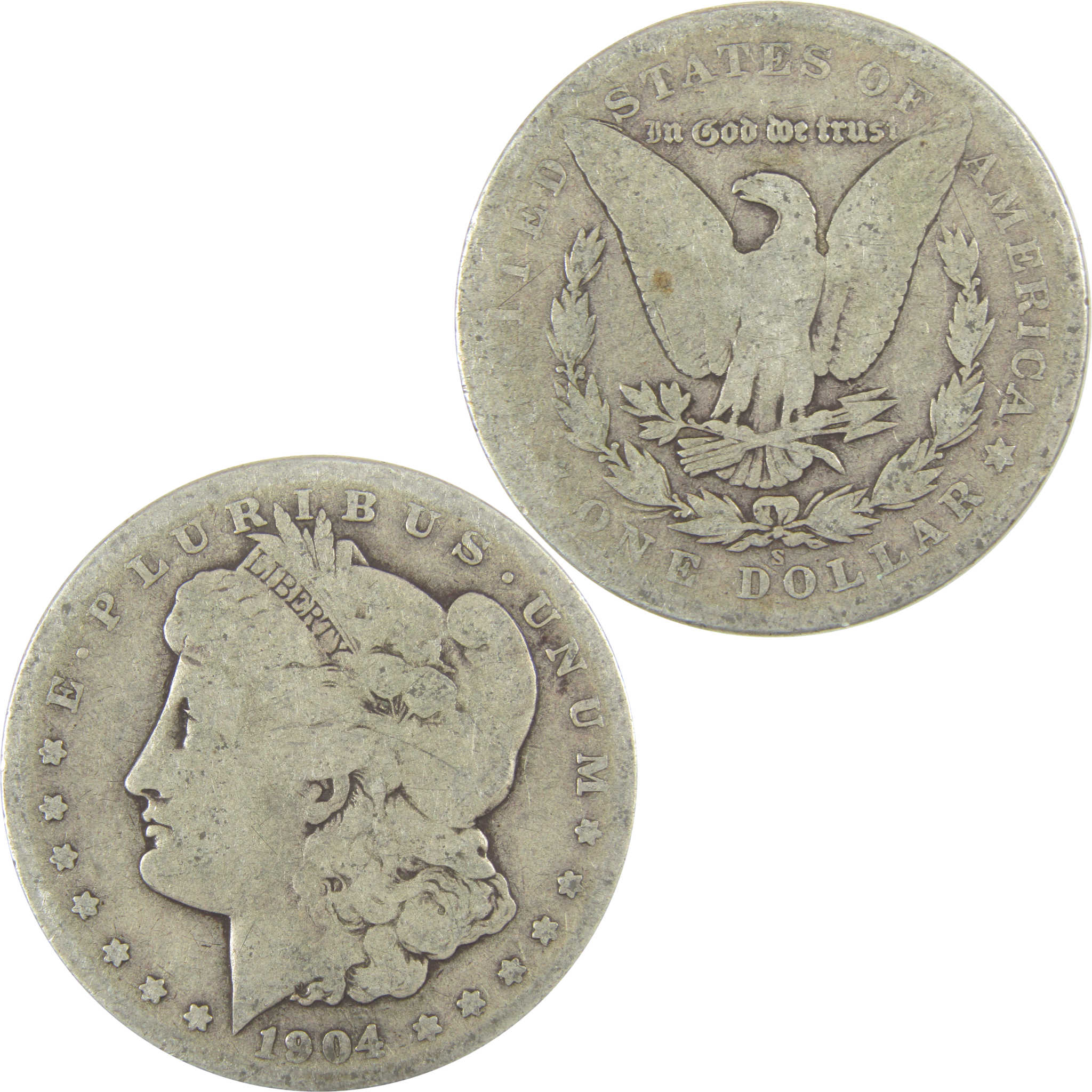 1904 S Morgan Dollar AG About Good Silver $1 Coin SKU:I19777 - Morgan coin - Morgan silver dollar - Morgan silver dollar for sale - Profile Coins &amp; Collectibles