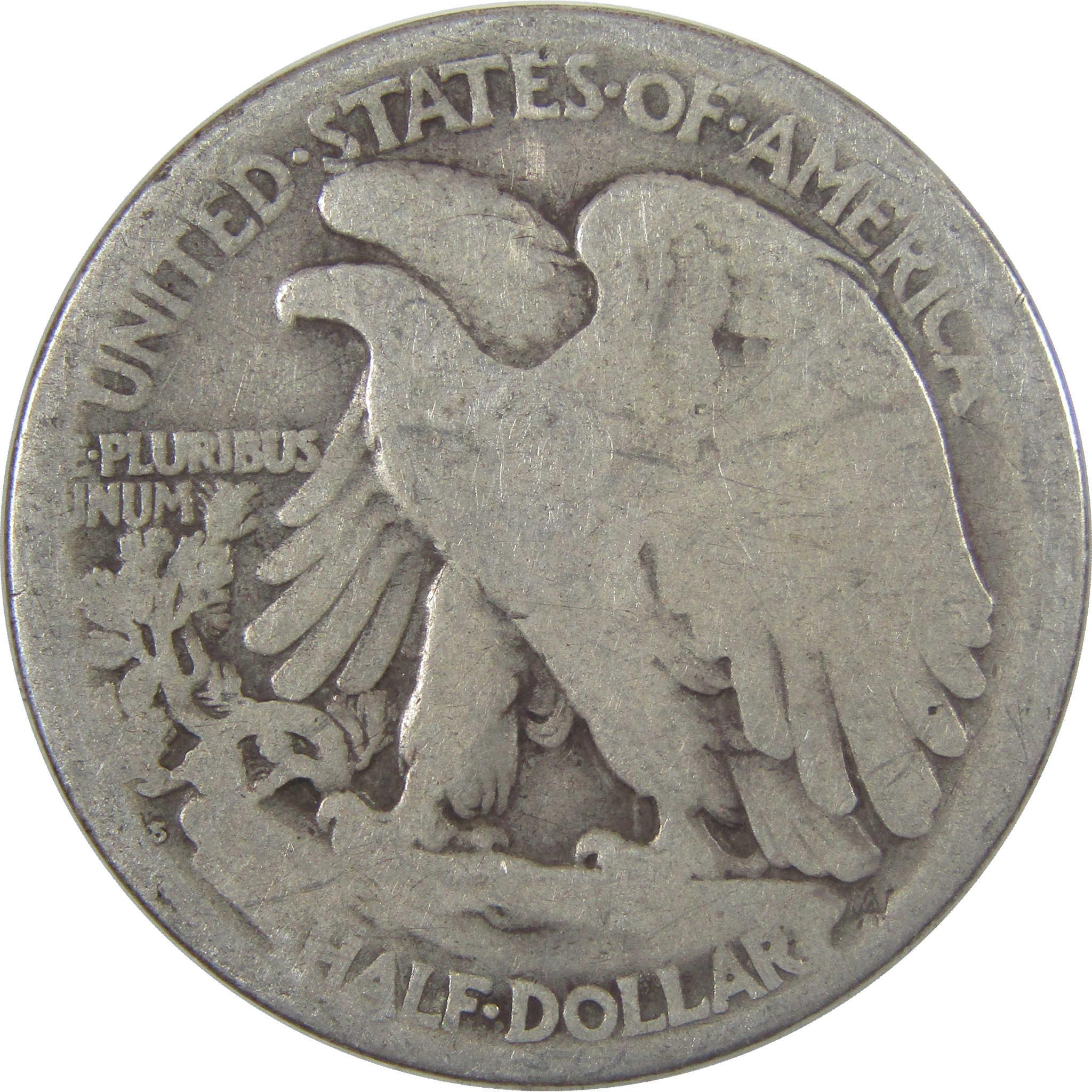 1921 S Liberty Walking Silver Half Dollar AG About Good SKU:I25326