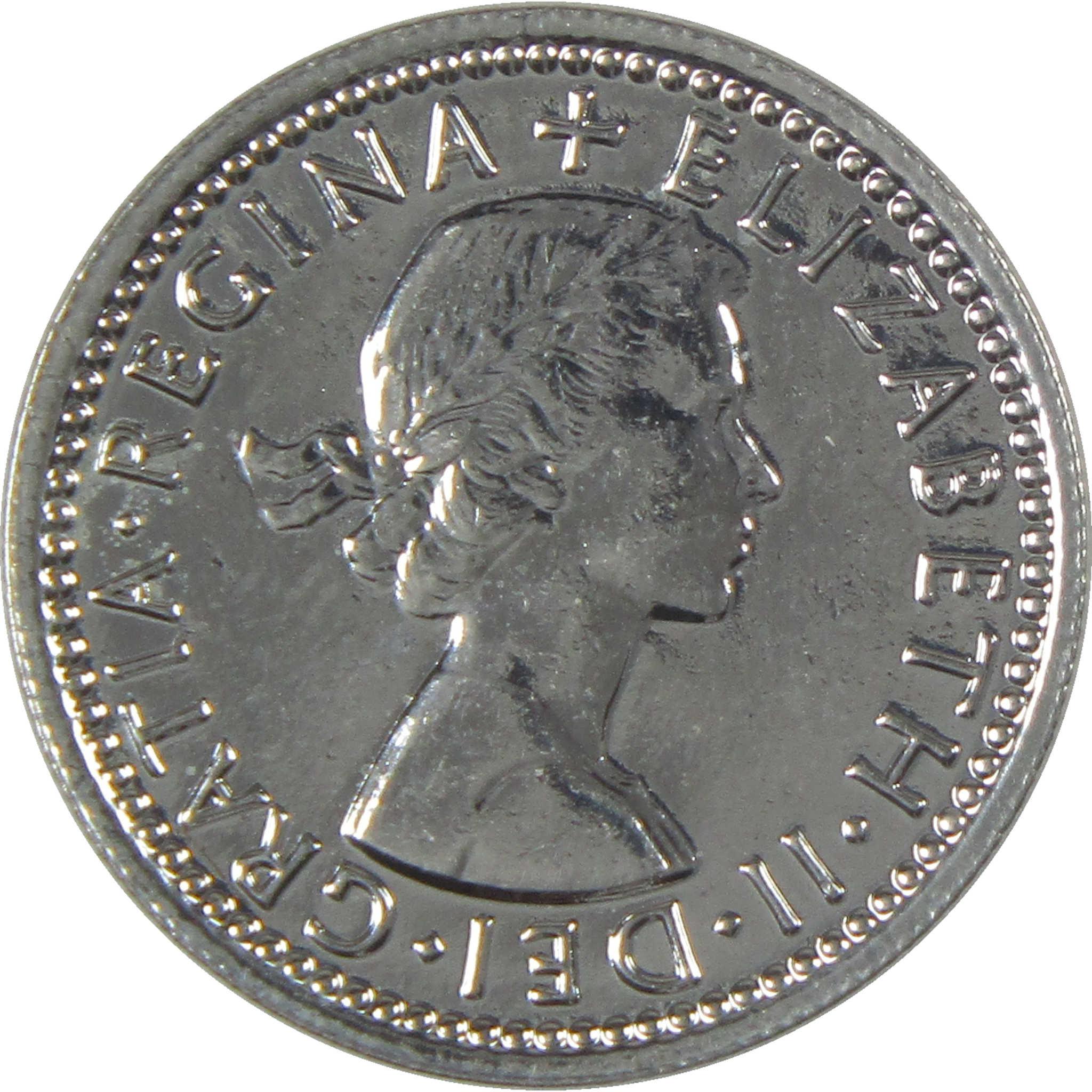 1947-1967 United Kingdom Elizabeth II Silver Plated Sixpence Coin