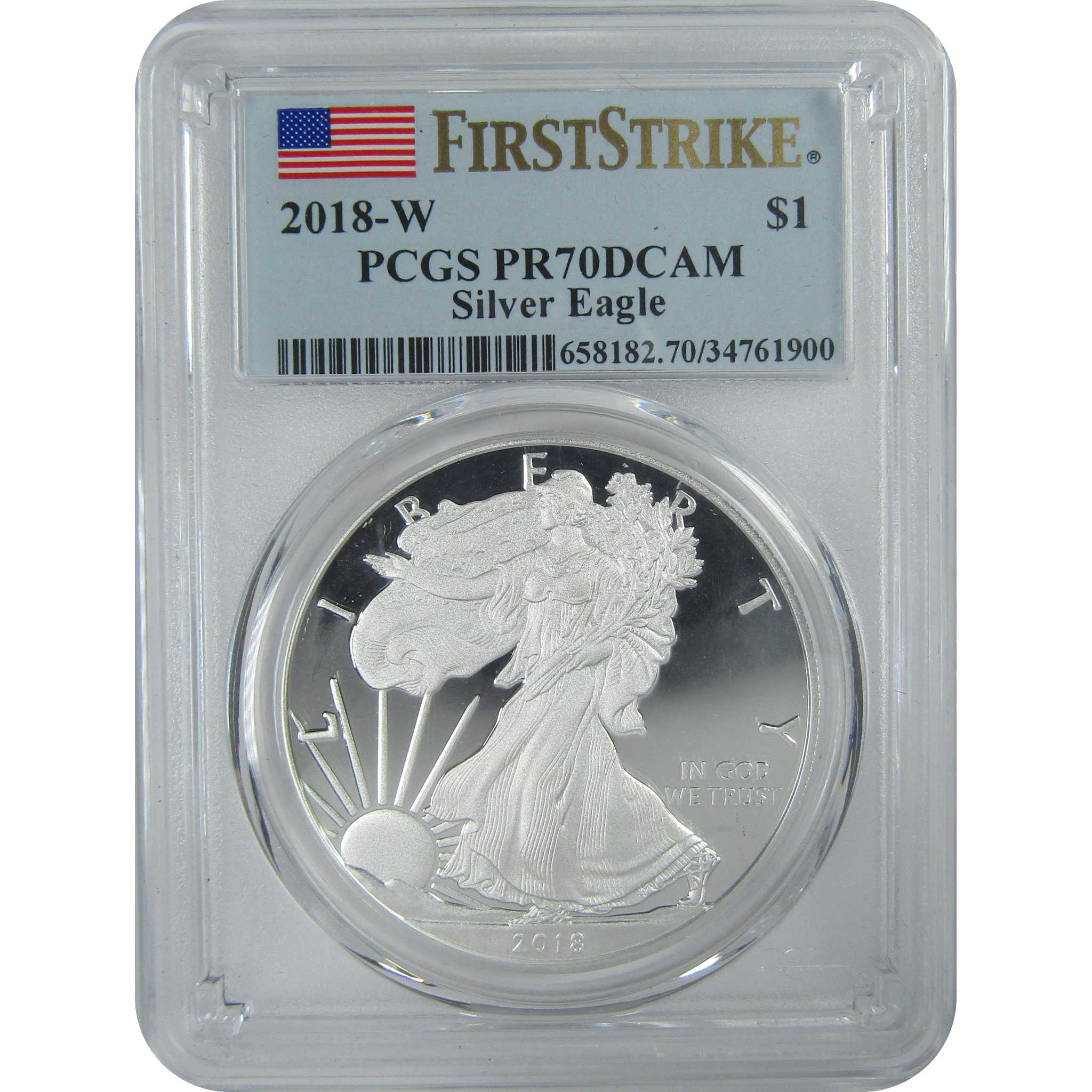 2018 W American Silver Eagle PR 70 DCAM PCGS First Strike SKU:CPC9291