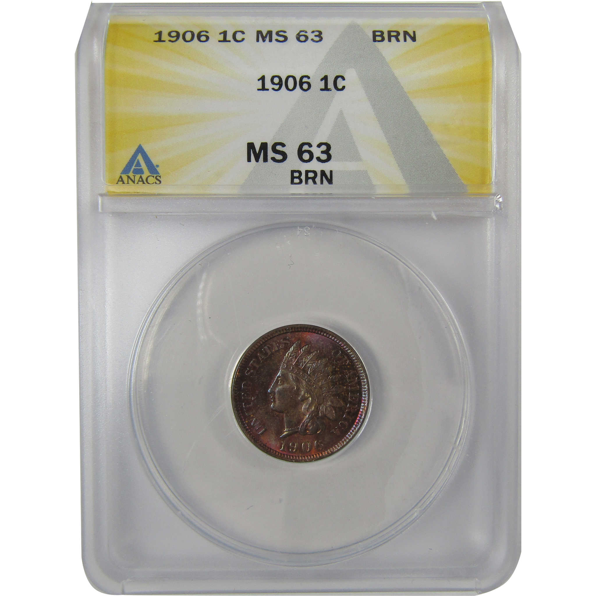 1906 Indian Head Cent MS 63 BN ANACS Penny Uncirculated SKU:I23015