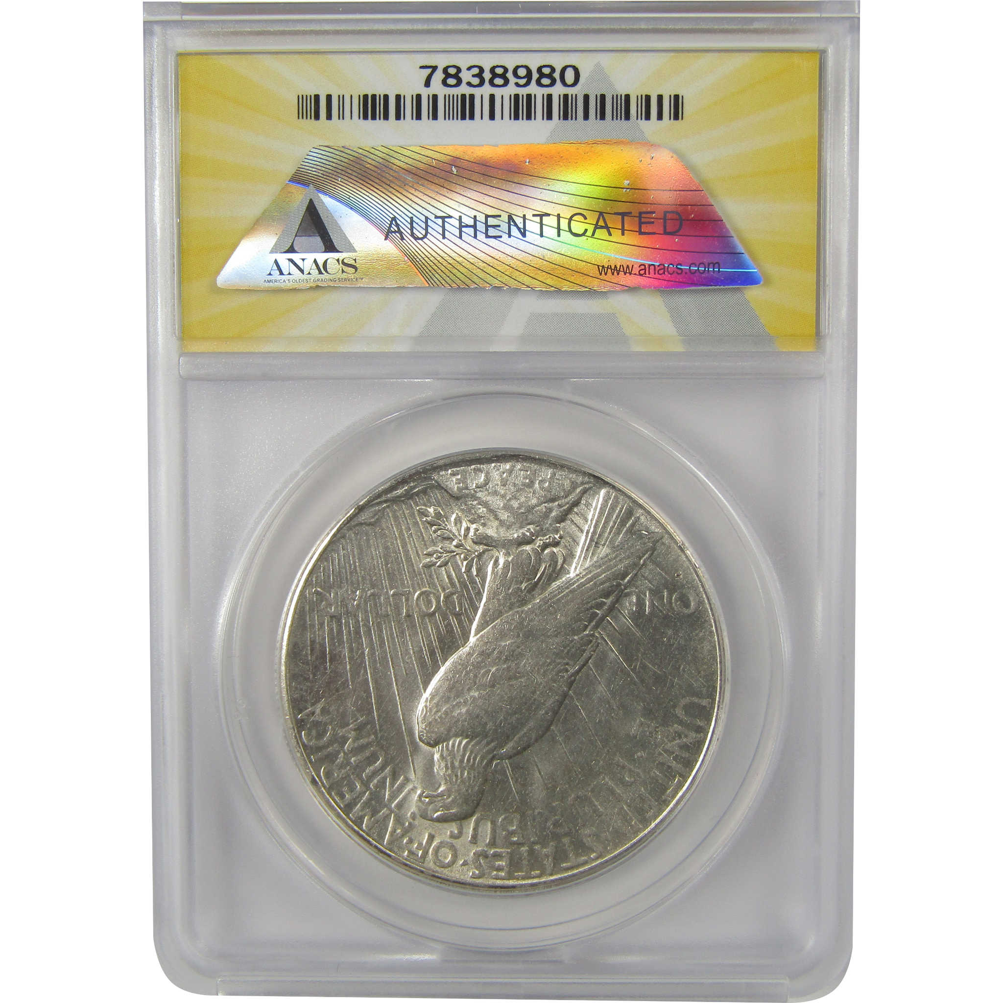1926 S Peace Dollar AU 55 ANACS Silver $1 Coin SKU:I22182